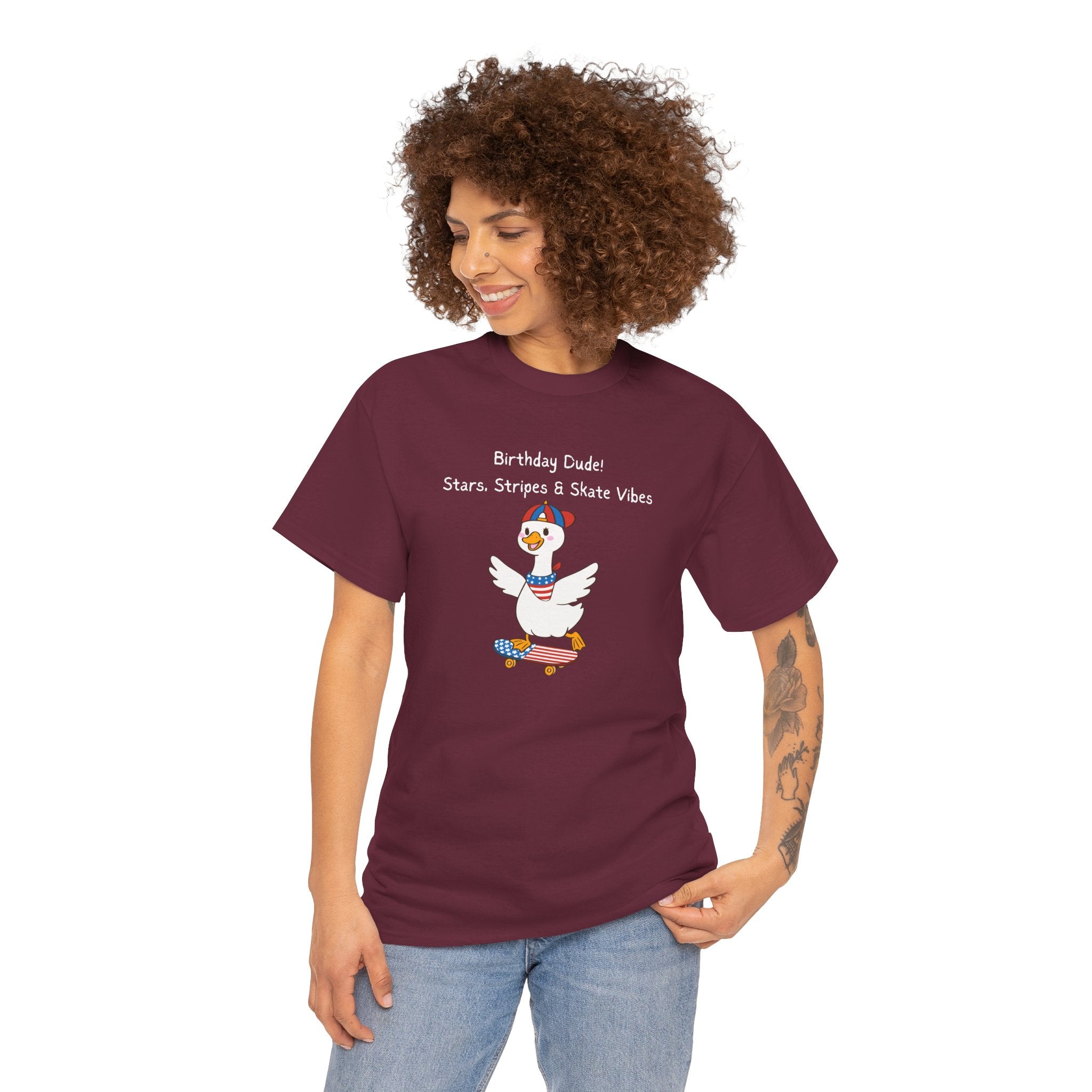 Birthday Dude! Stars, Stripes & Skate Vibes Tee