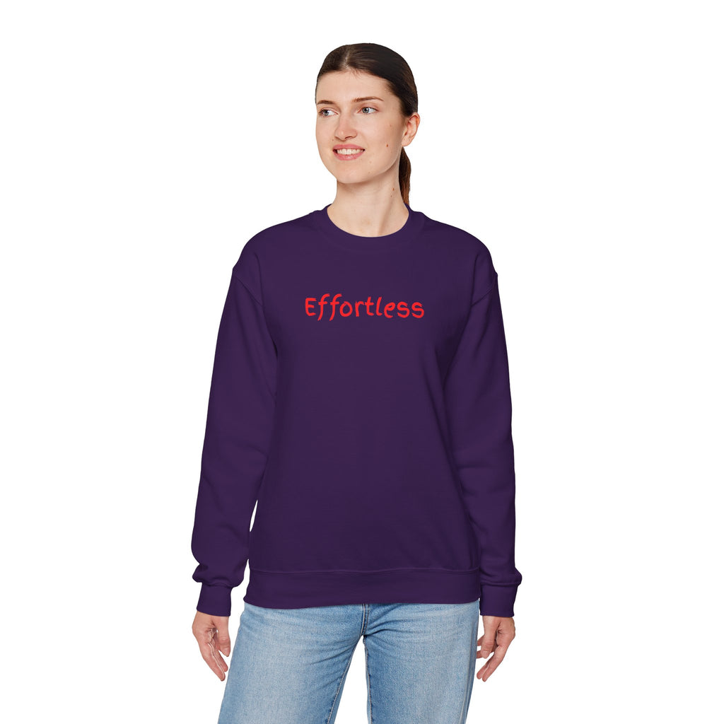 Effortless Crewneck Sweatshirt — Minimal Red Script Comfort Pullover