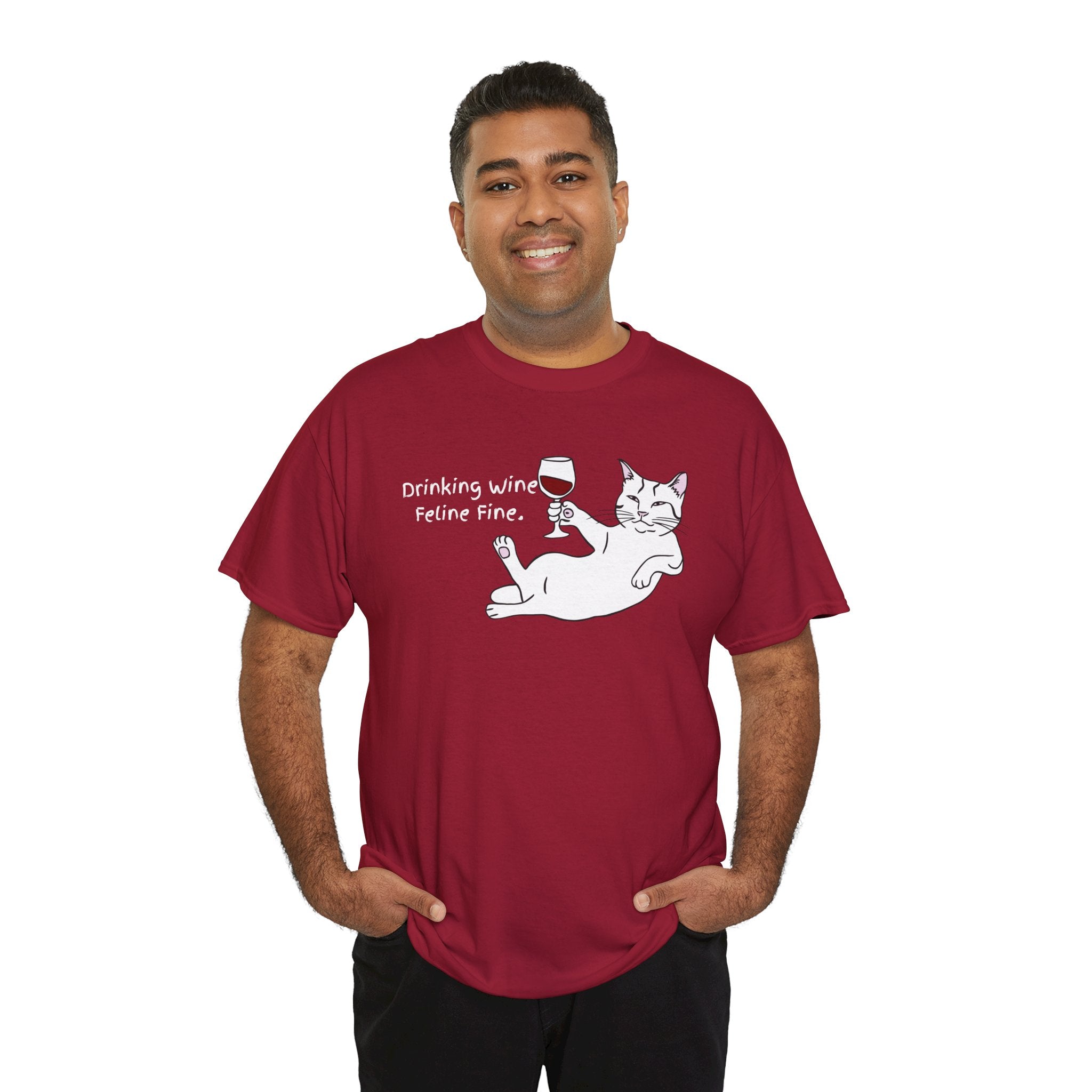 Drinking Wine, Feline Fine Cat Tee