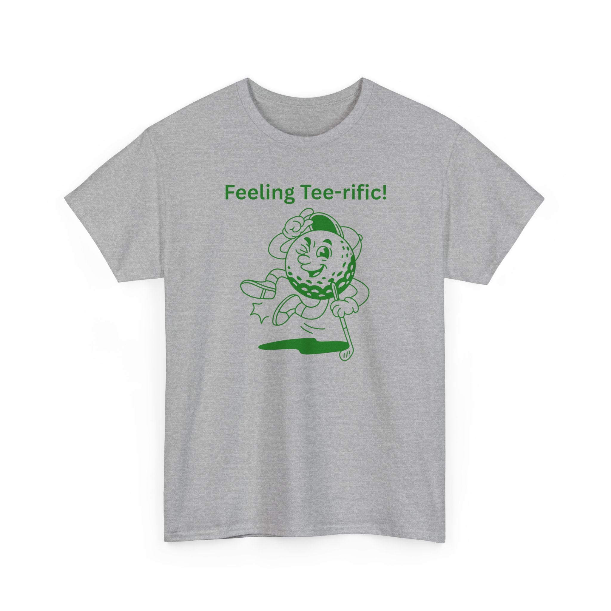 Golf Tee T-Shirt — "Feeling Tee-rific!" Vintage Golf Character Shirt