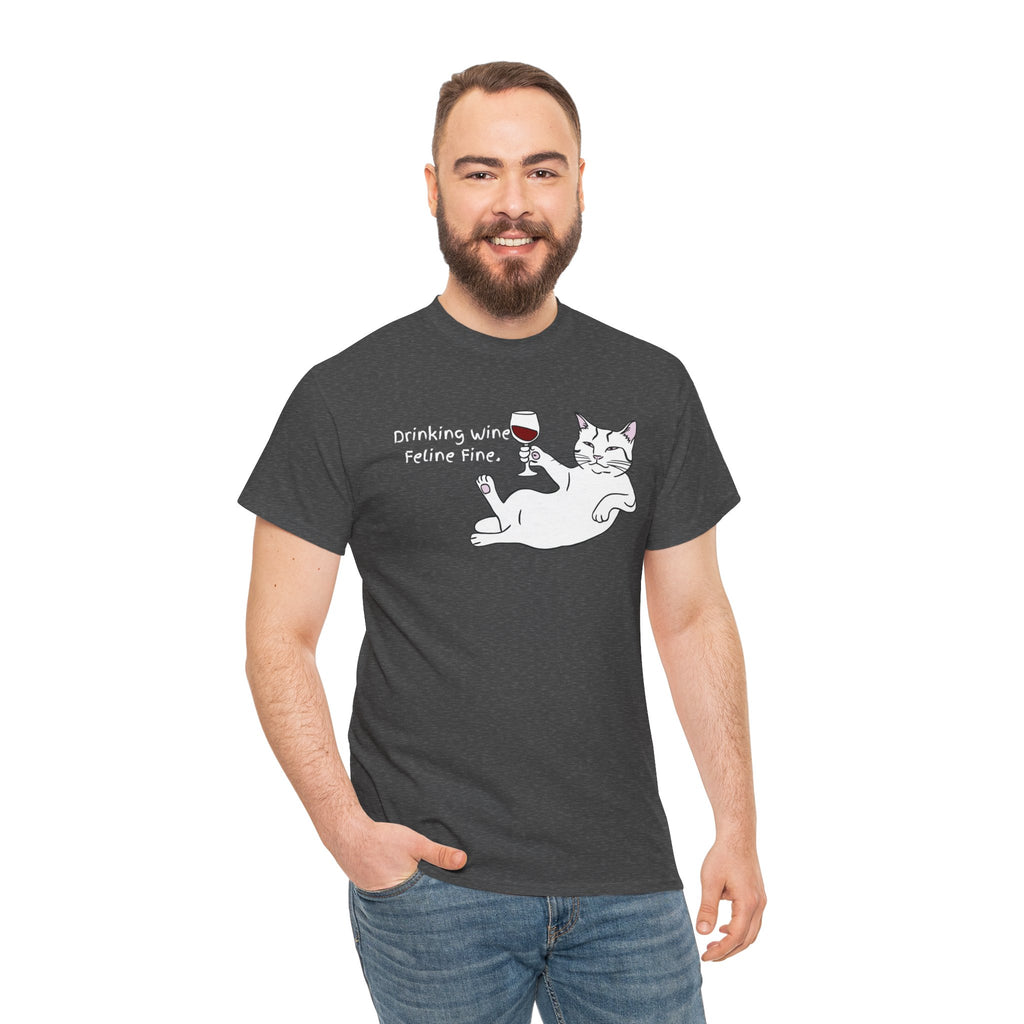 Drinking Wine, Feline Fine Cat Tee