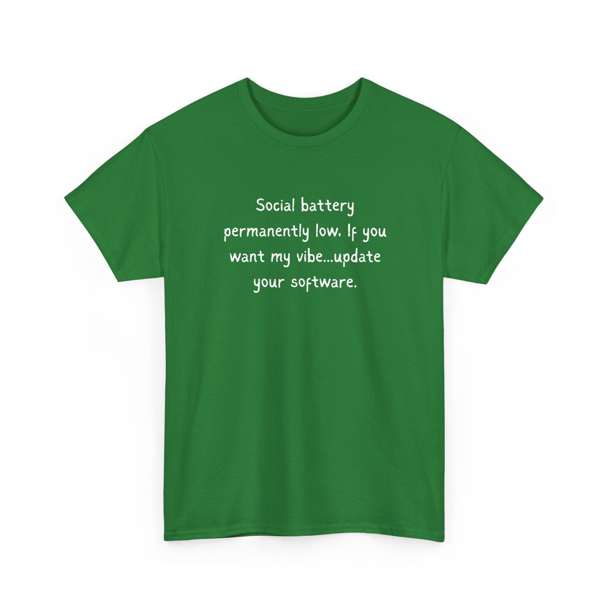 Social Battery Permanently Low Tee — Introvert Humor Cotton T-Shirt
