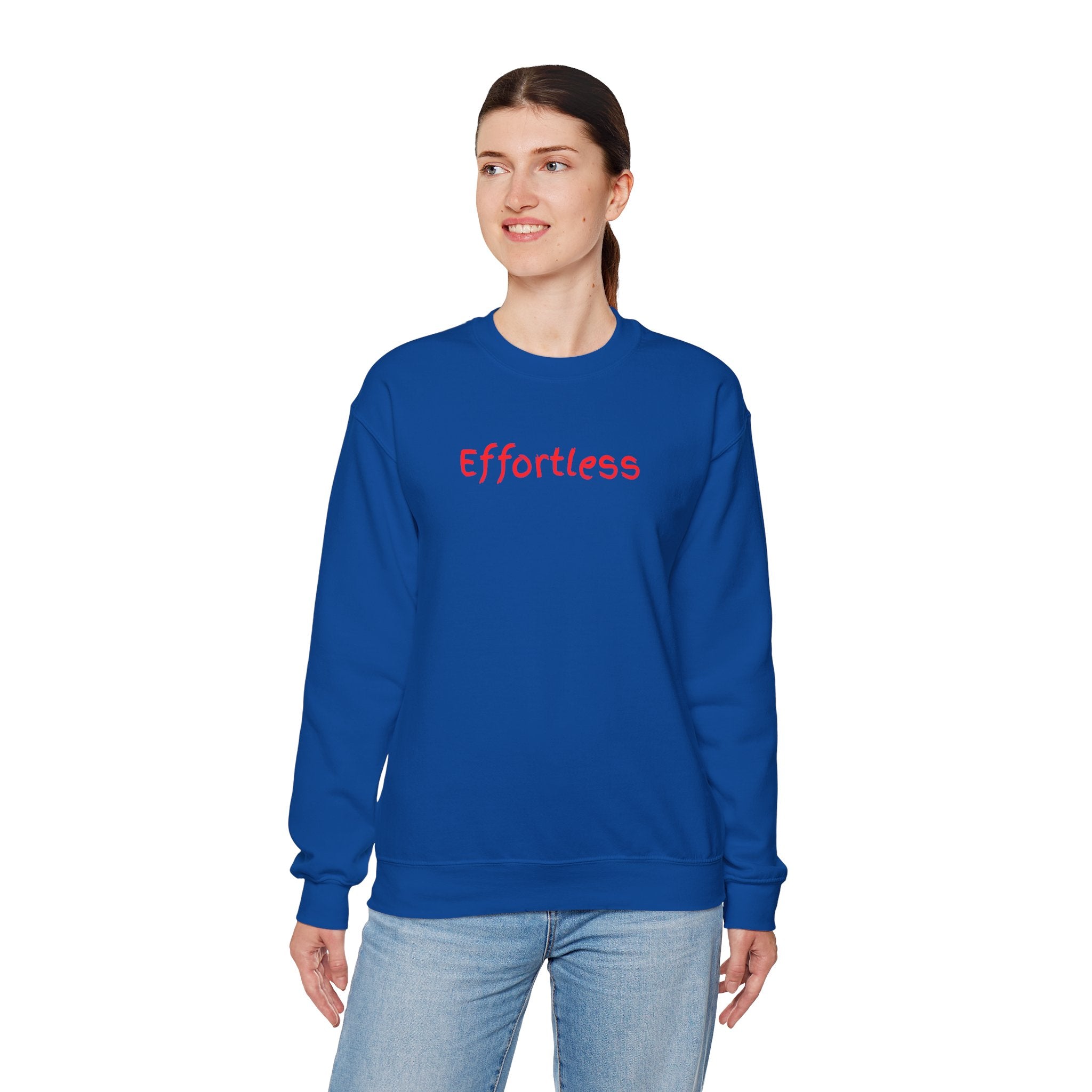 Effortless Crewneck Sweatshirt — Minimal Red Script Comfort Pullover