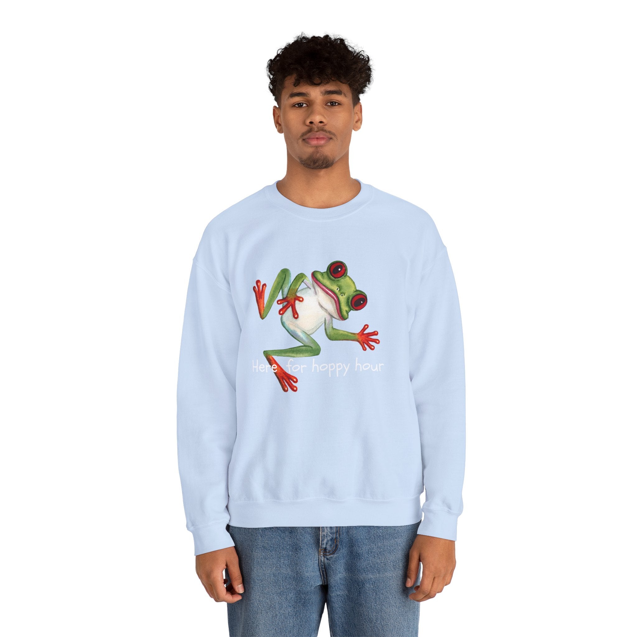 Frog 'Here for Hoppy Hour' Crewneck Sweatshirt