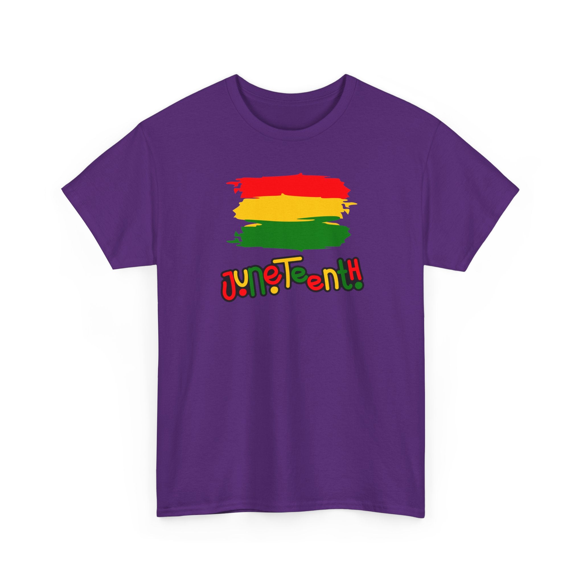 Juneteenth Graphic Tee — Rasta Flag Brushstroke Design