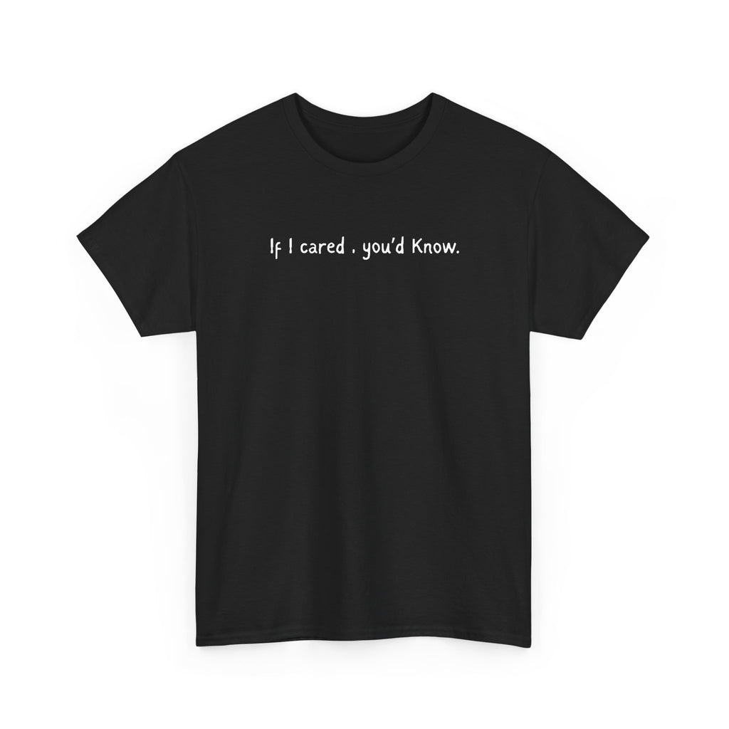 If I Cared You'd Know T-Shirt — Minimalist Sarcastic Graphic Tee