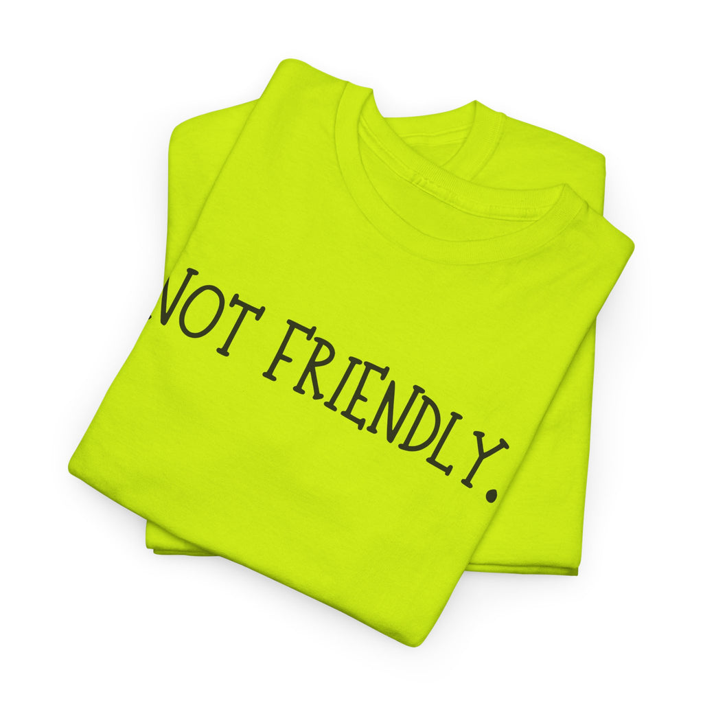 T-Shirt — "Not Friendly." Minimalist Statement Tee