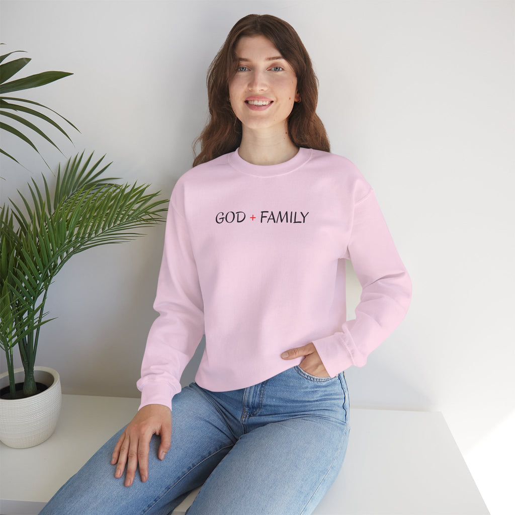 God + Family Crewneck Sweatshirt — Faith-Inspired Family Pullover