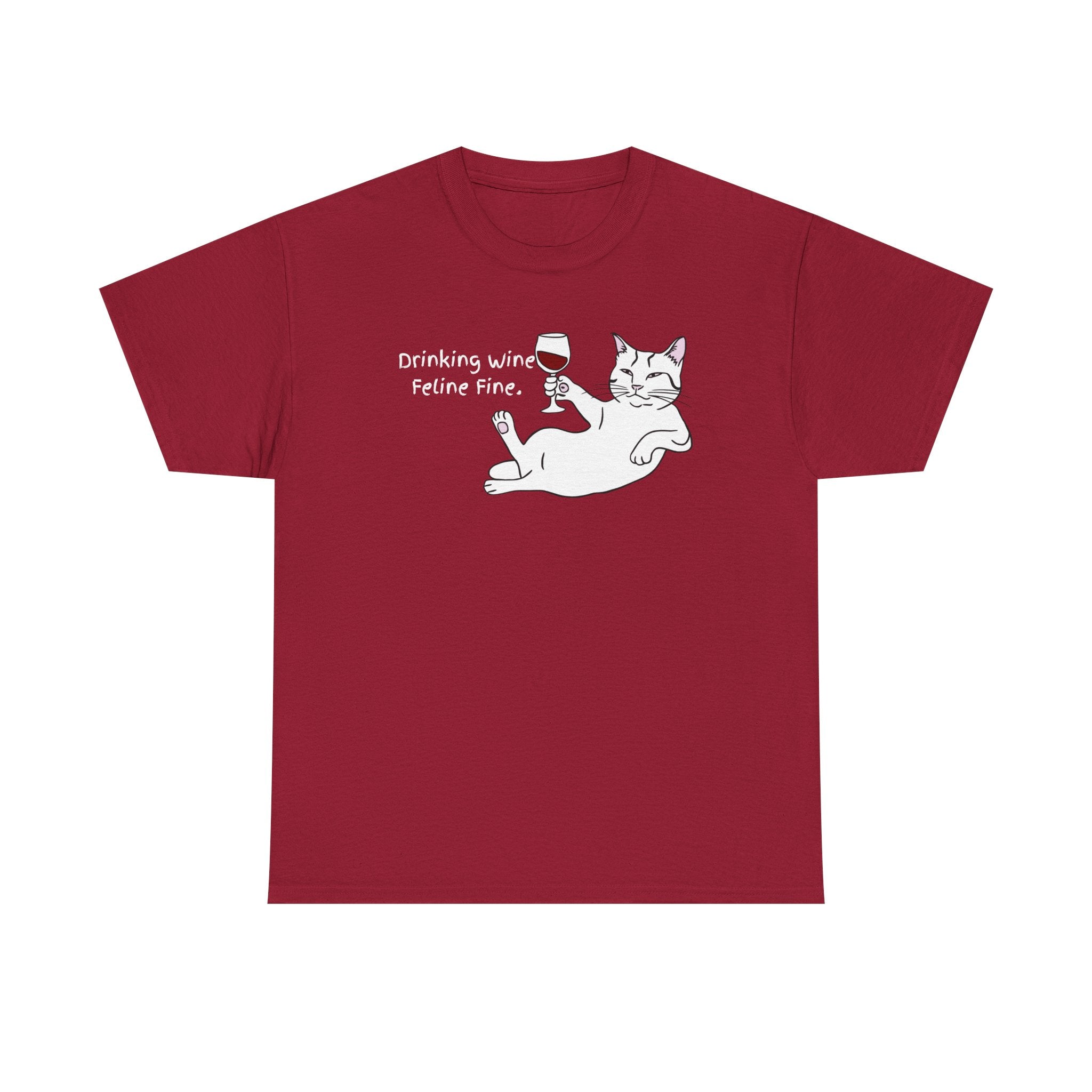 Drinking Wine, Feline Fine Cat Tee