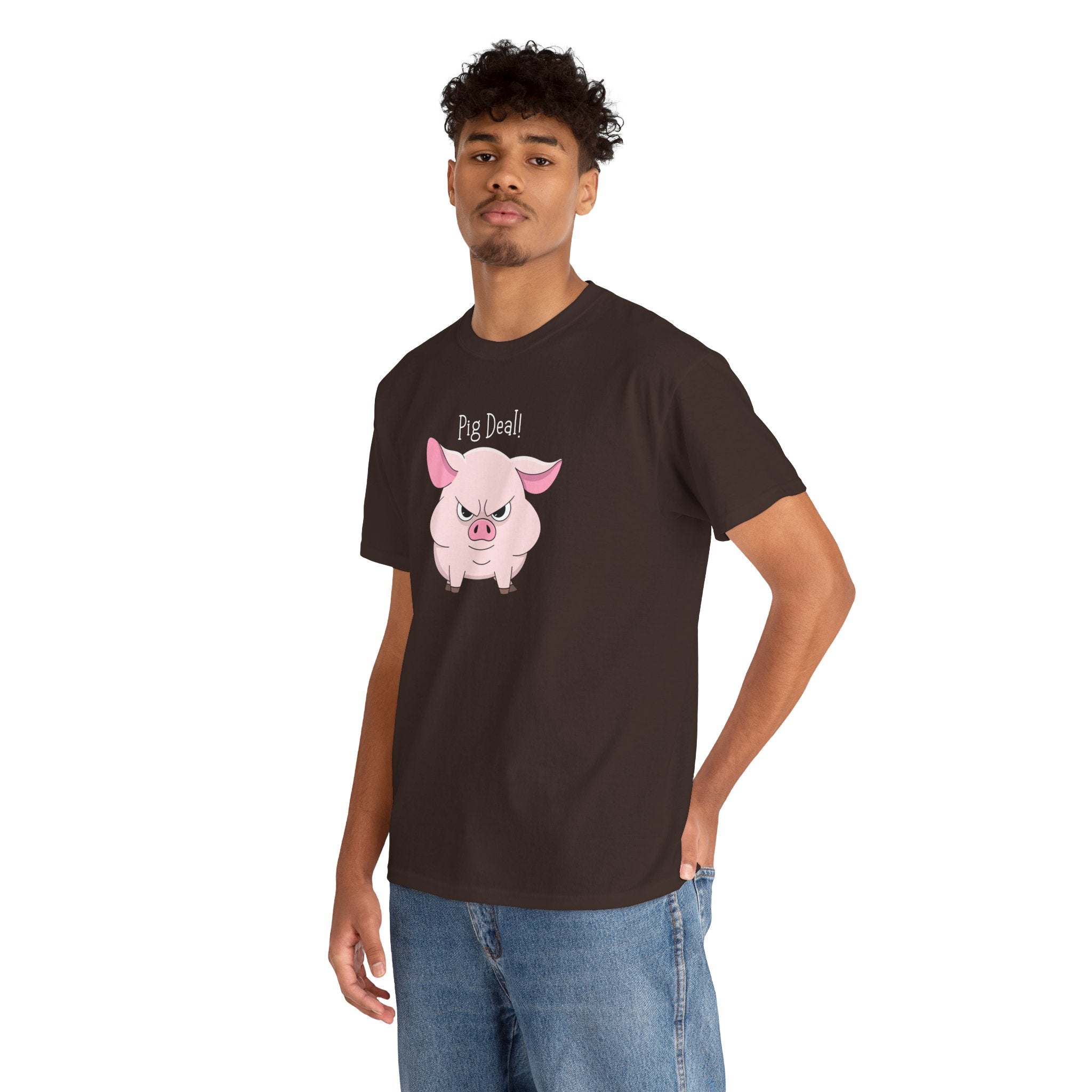 Pig Deal! Cute Angry Pig Graphic Tee — Funny Farm Animal T-Shirt