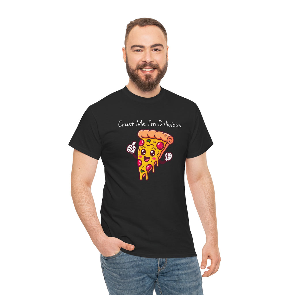 Pizza Slice Tee — "Crust Me, I'm Delicious" Funny Pizza Graphic Shirt