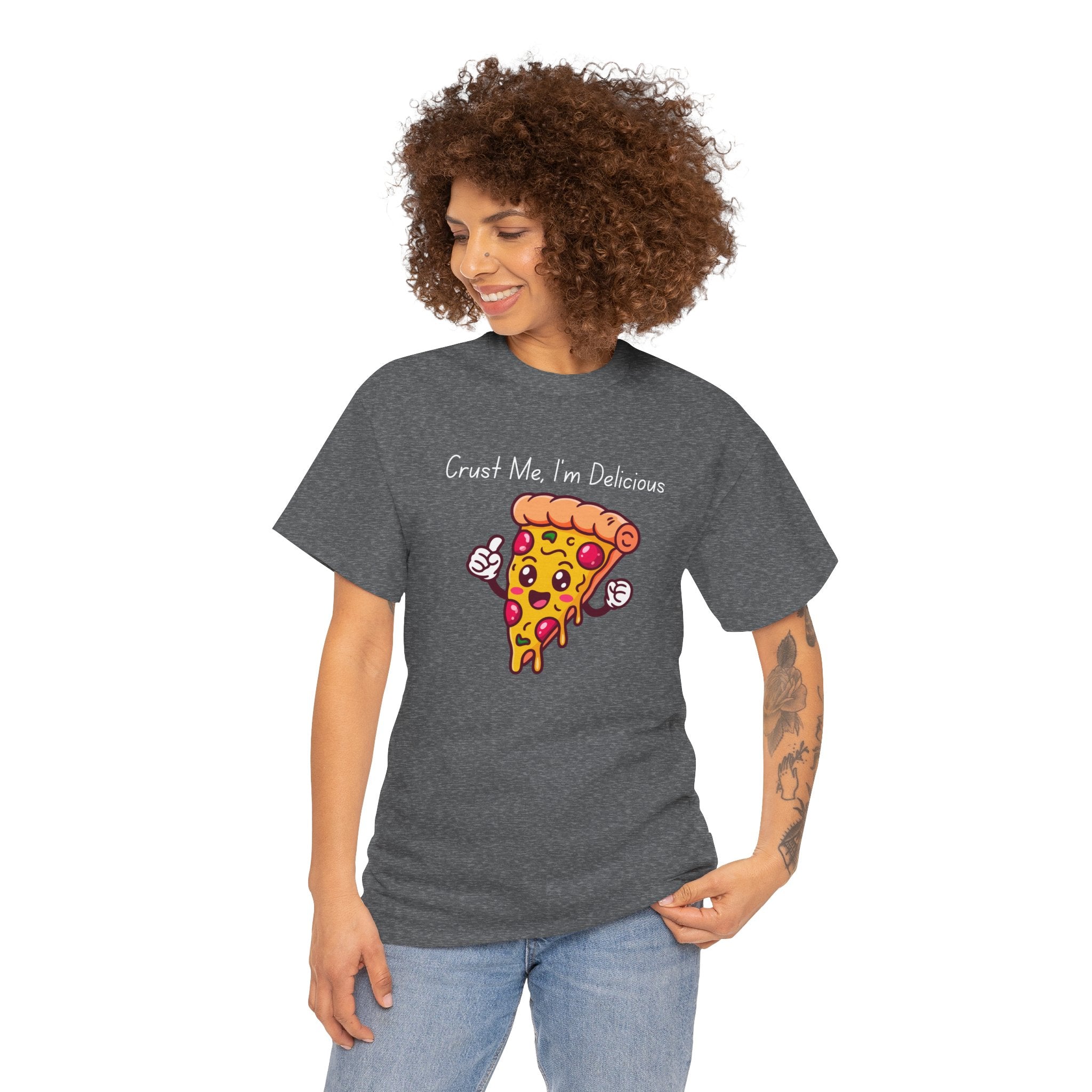 Pizza Slice Tee — "Crust Me, I'm Delicious" Funny Pizza Graphic Shirt