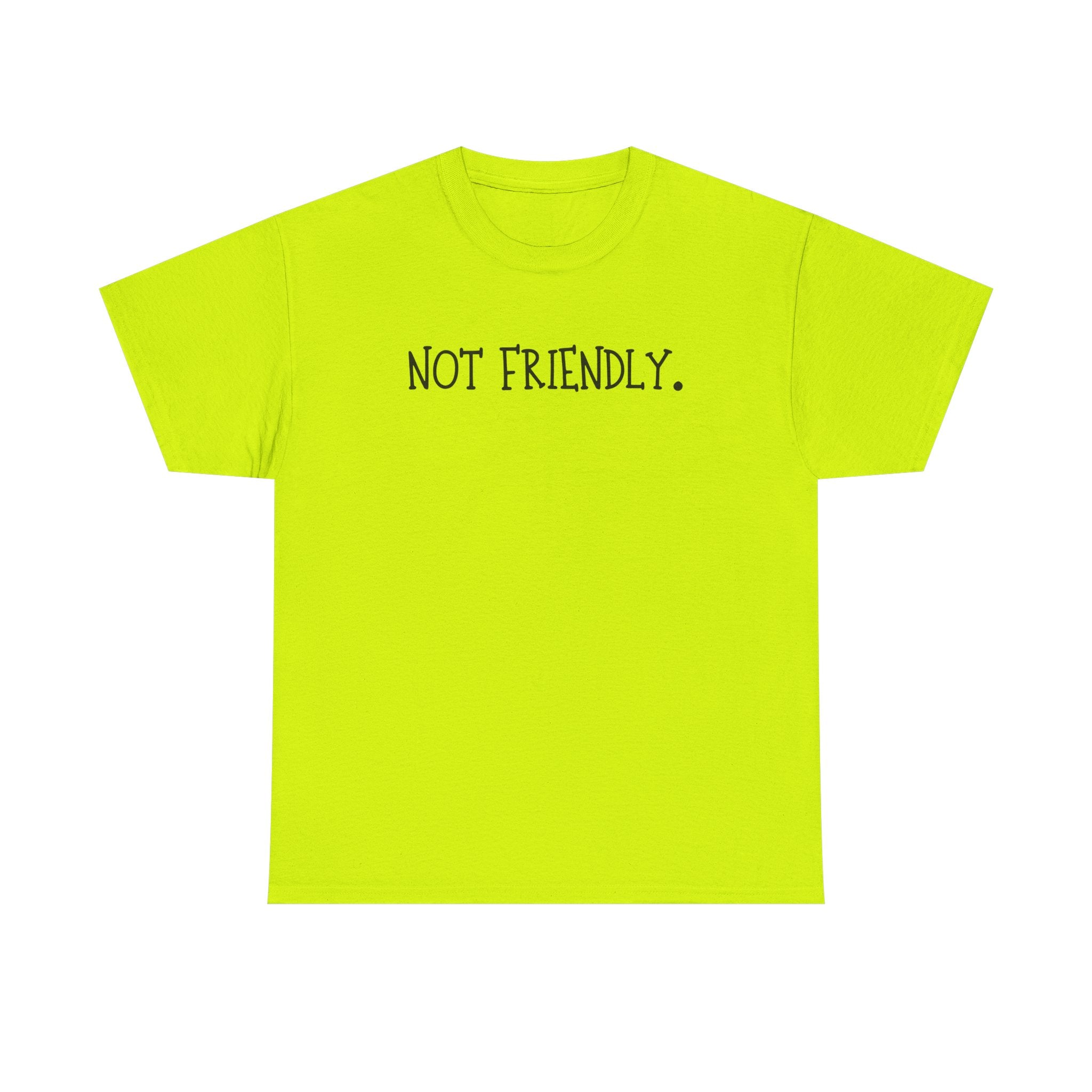 T-Shirt — "Not Friendly." Minimalist Statement Tee