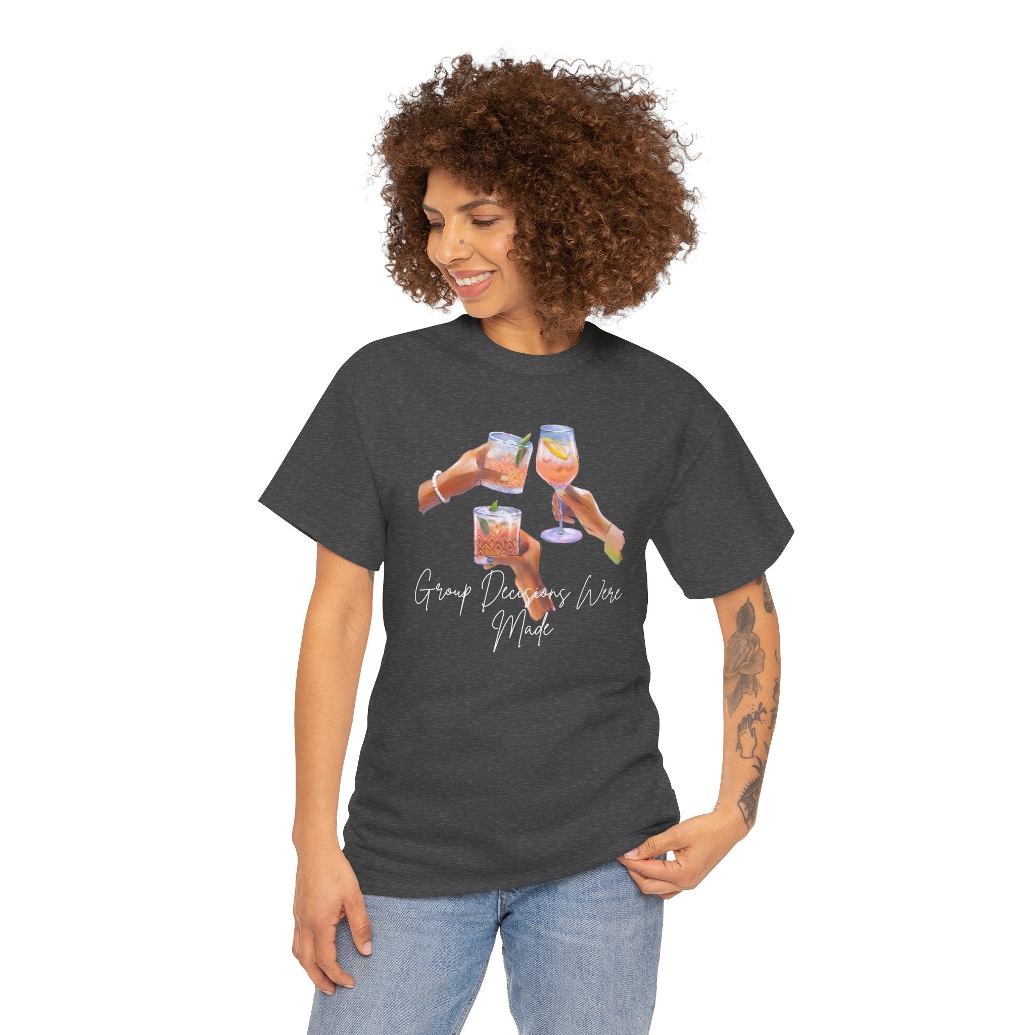 Cheers Wine T-Shirt — "Good Days Are Here" Toast Graphic Tee