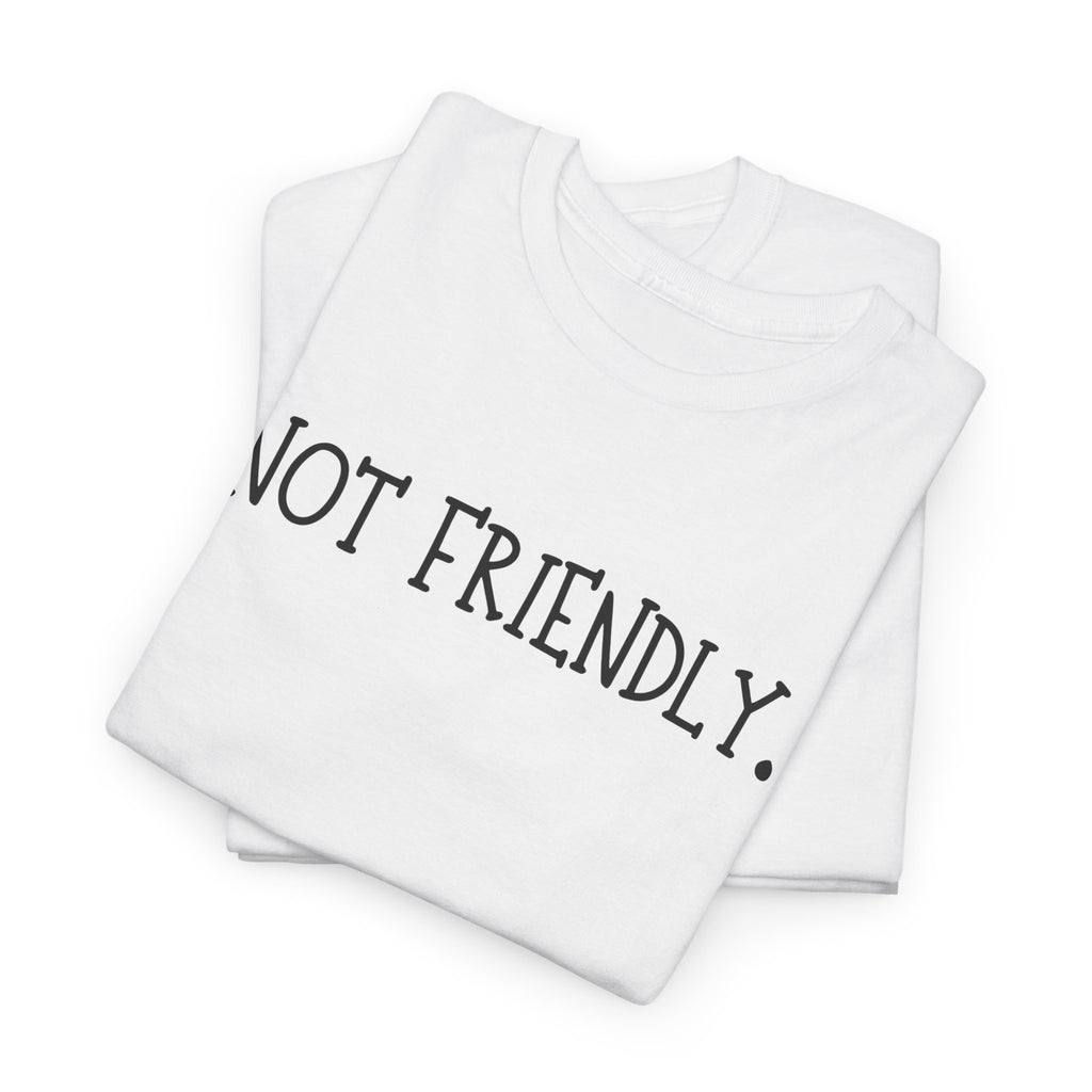 T-Shirt — "Not Friendly." Minimalist Statement Tee