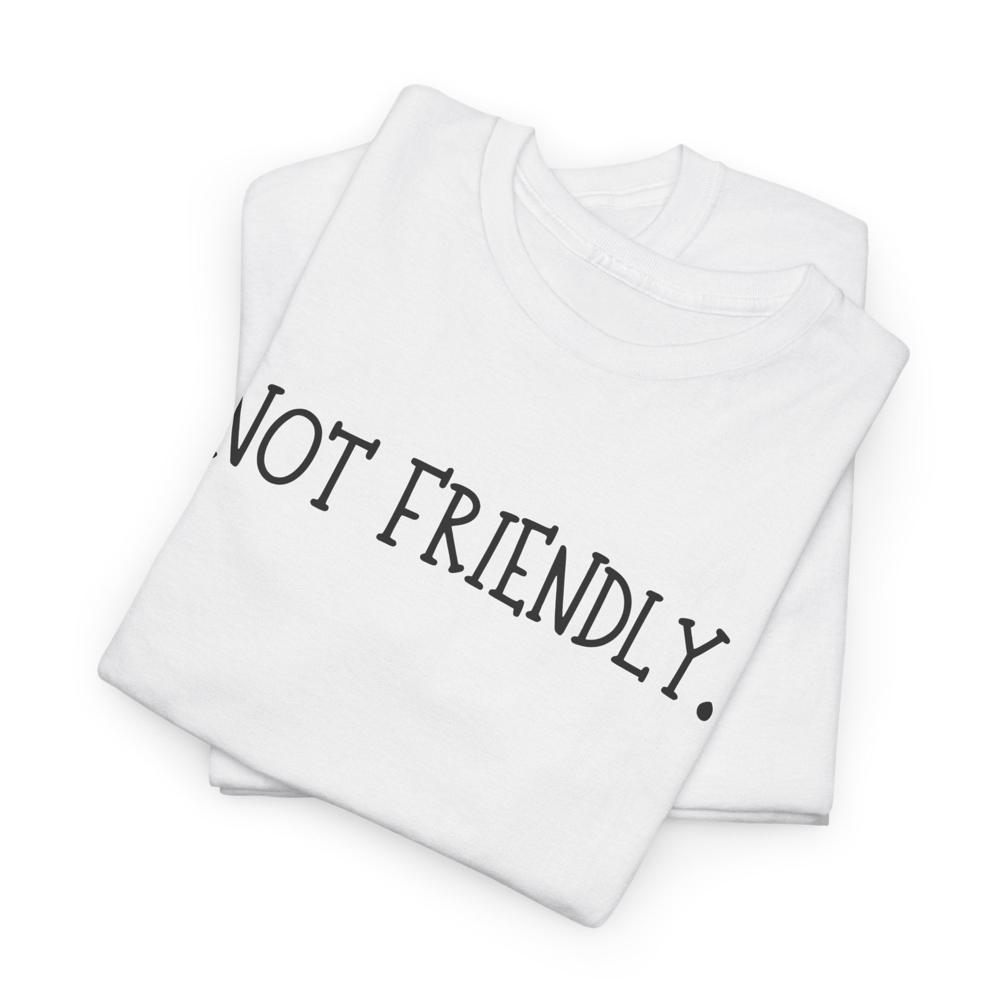 T-Shirt — "Not Friendly." Minimalist Statement Tee