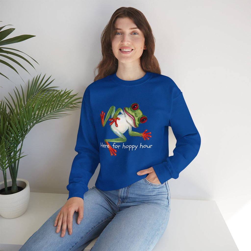 Frog 'Here for Hoppy Hour' Crewneck Sweatshirt