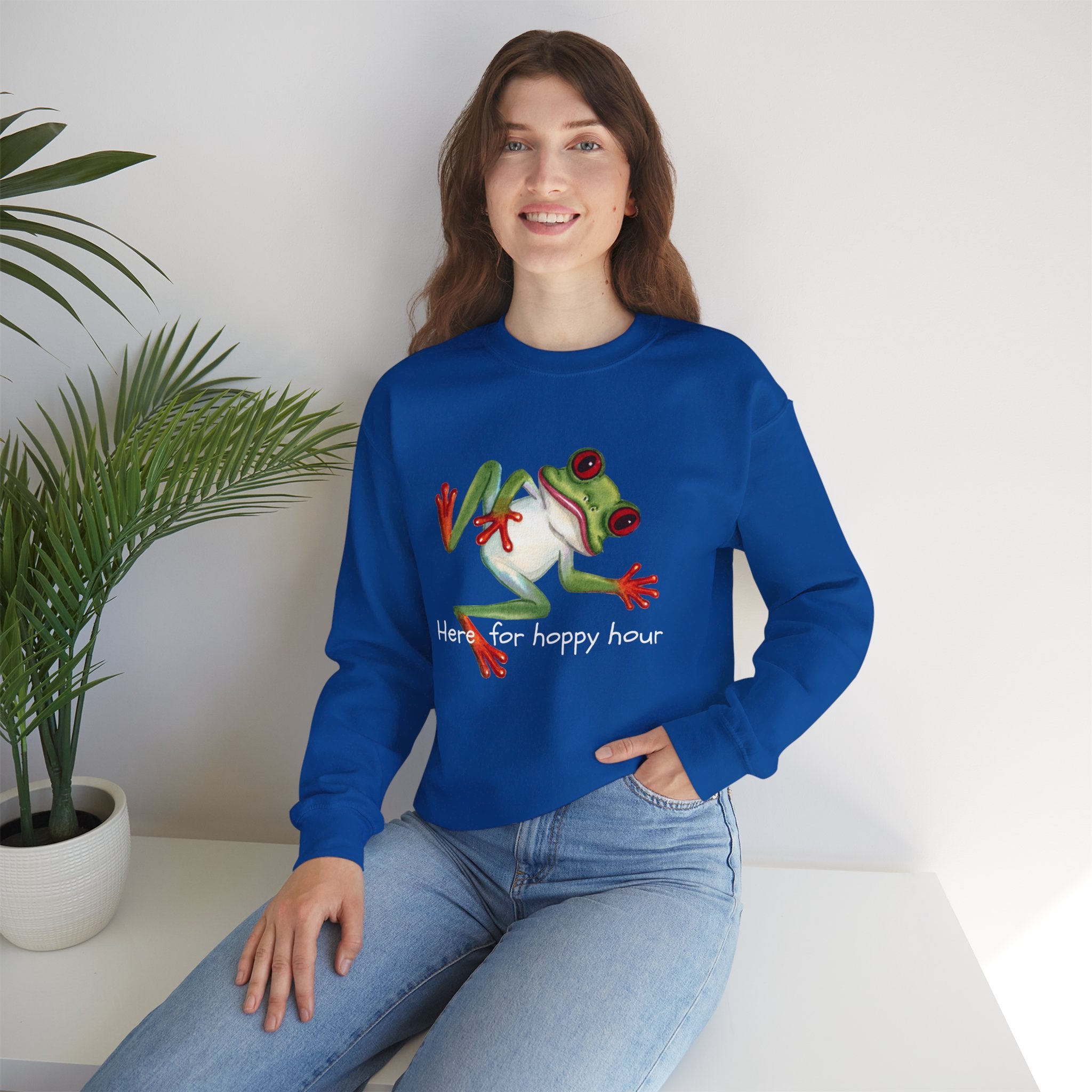 Frog 'Here for Hoppy Hour' Crewneck Sweatshirt