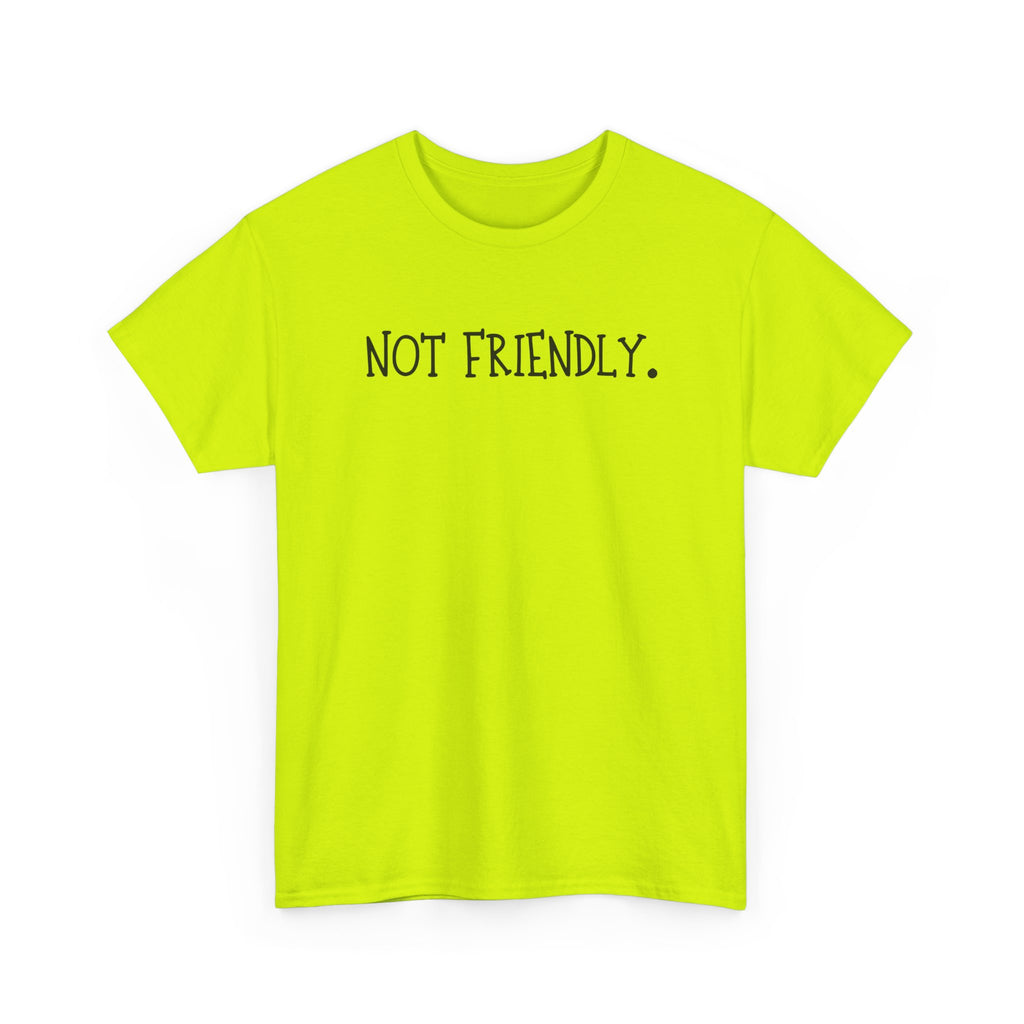 T-Shirt — "Not Friendly." Minimalist Statement Tee
