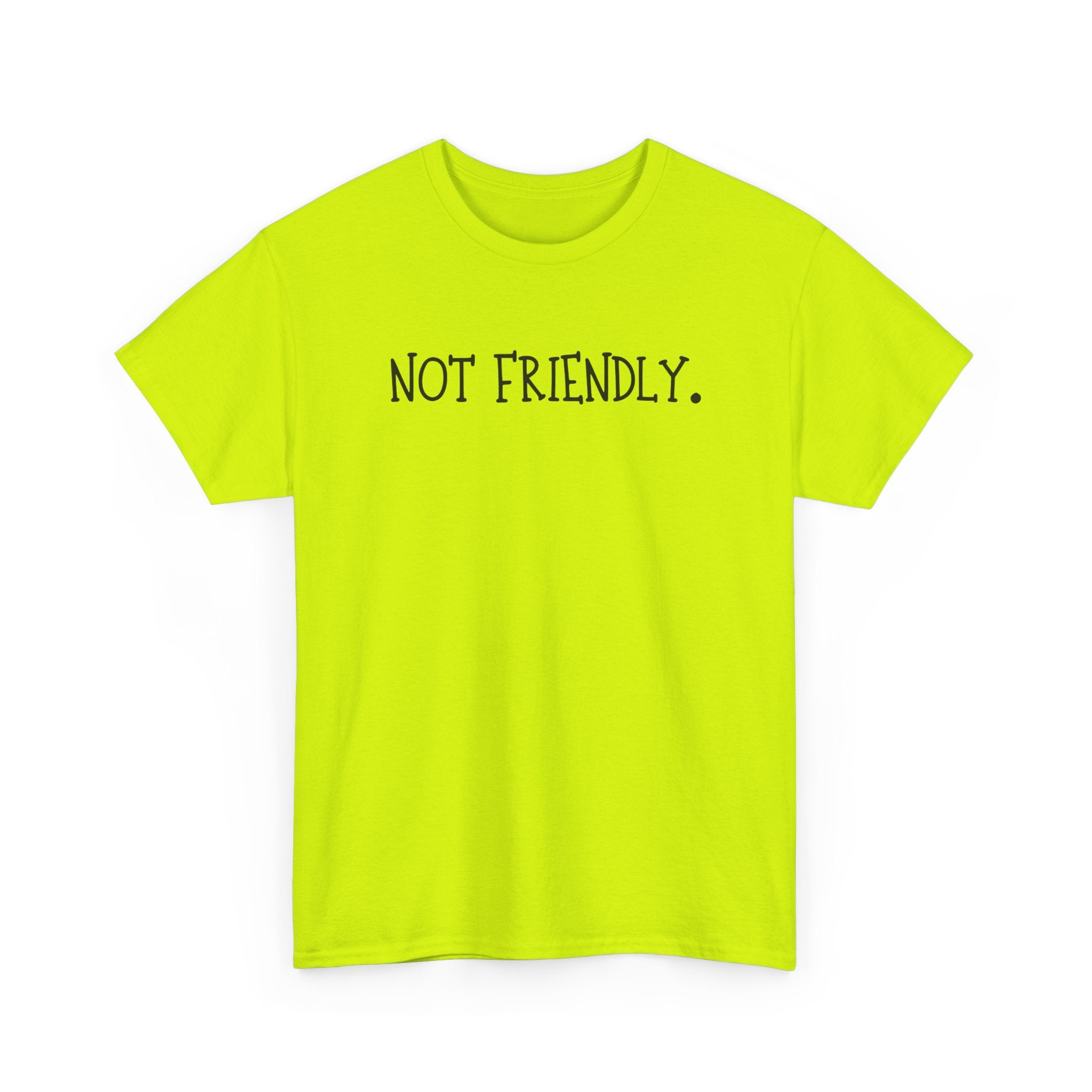 T-Shirt — "Not Friendly." Minimalist Statement Tee