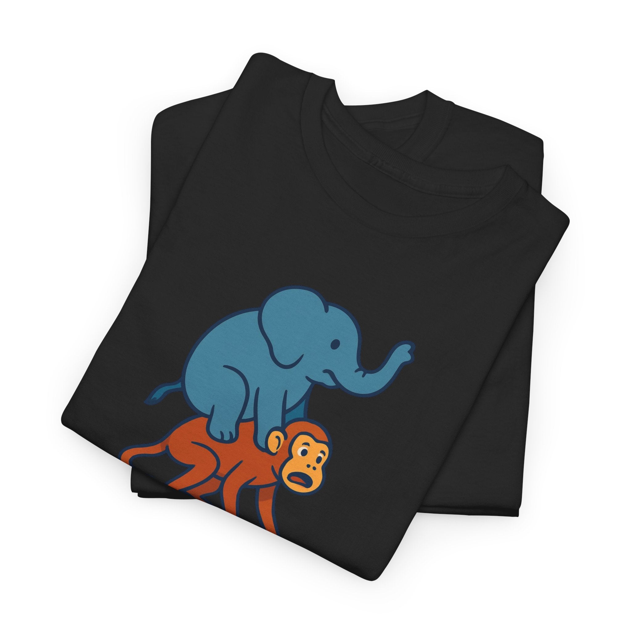Funny Elephant Riding Monkey T-Shirt — "Send Help" Graphic Tee