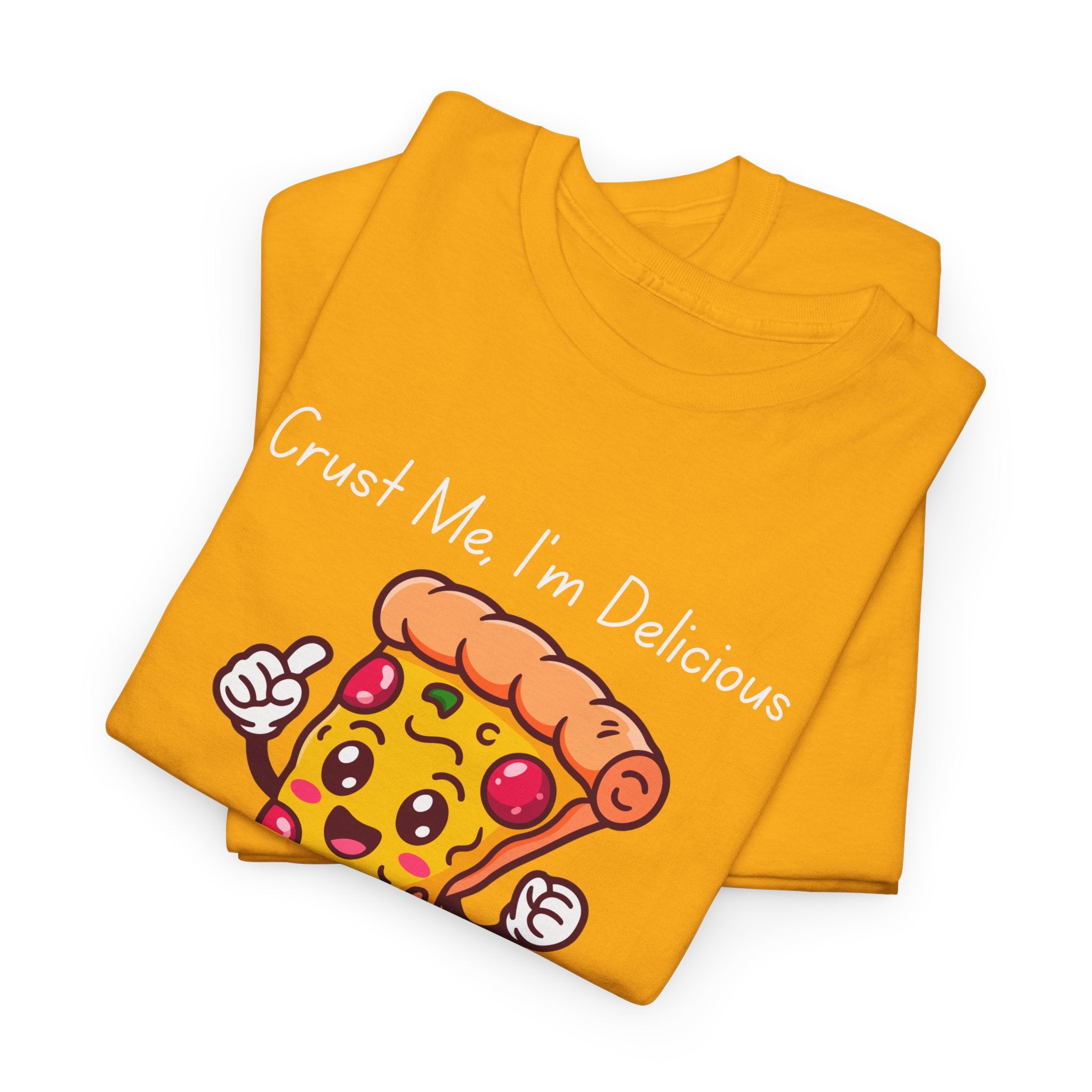 Pizza Slice Tee — "Crust Me, I'm Delicious" Funny Pizza Graphic Shirt