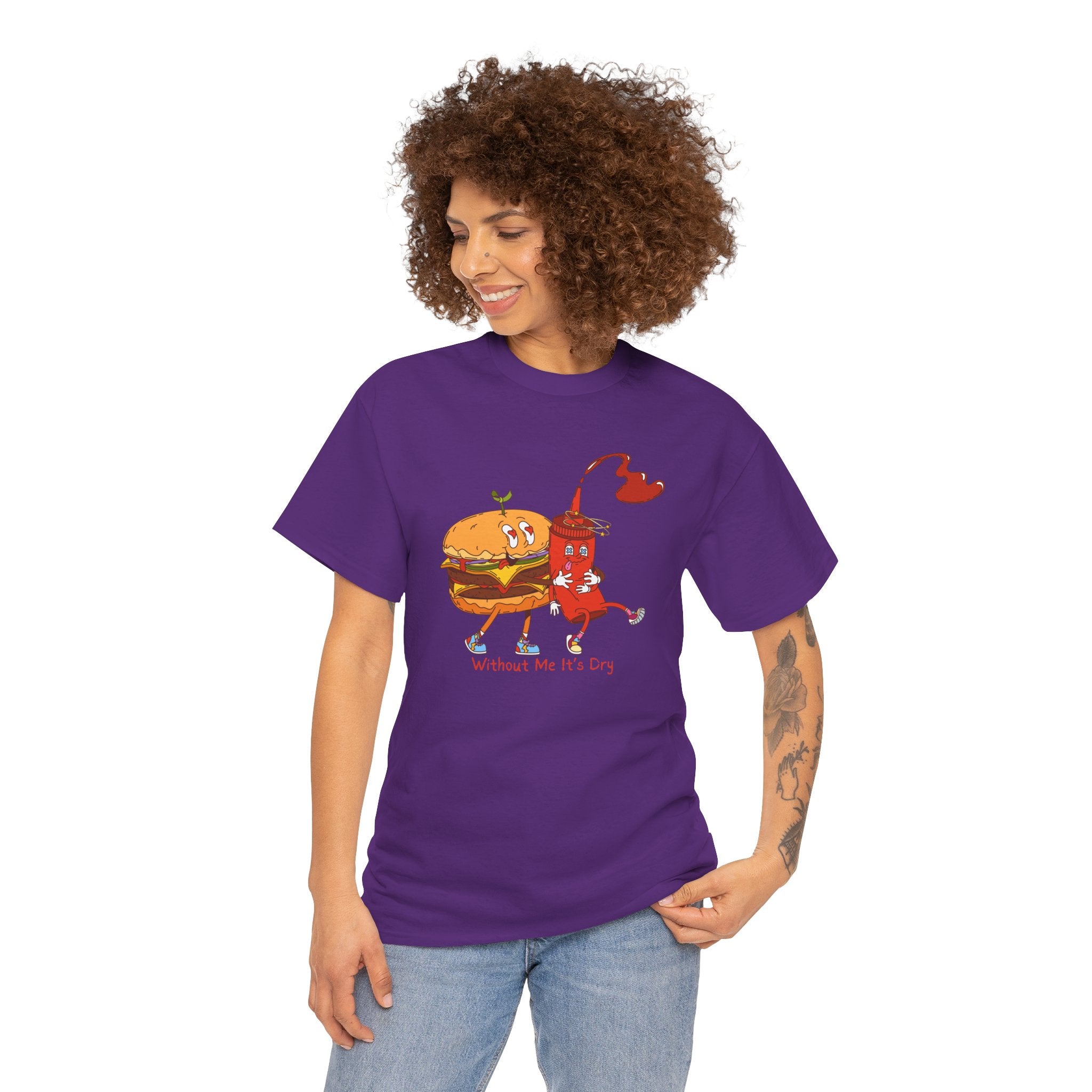 Ketchup & Burger Besties Tee — "Without Me, He’s Dry" Funny Food Couple T-Shirt