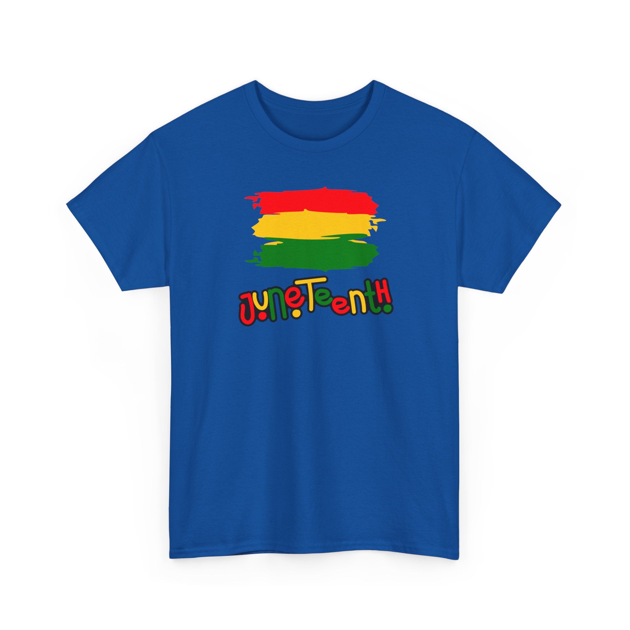 Juneteenth Graphic Tee — Rasta Flag Brushstroke Design