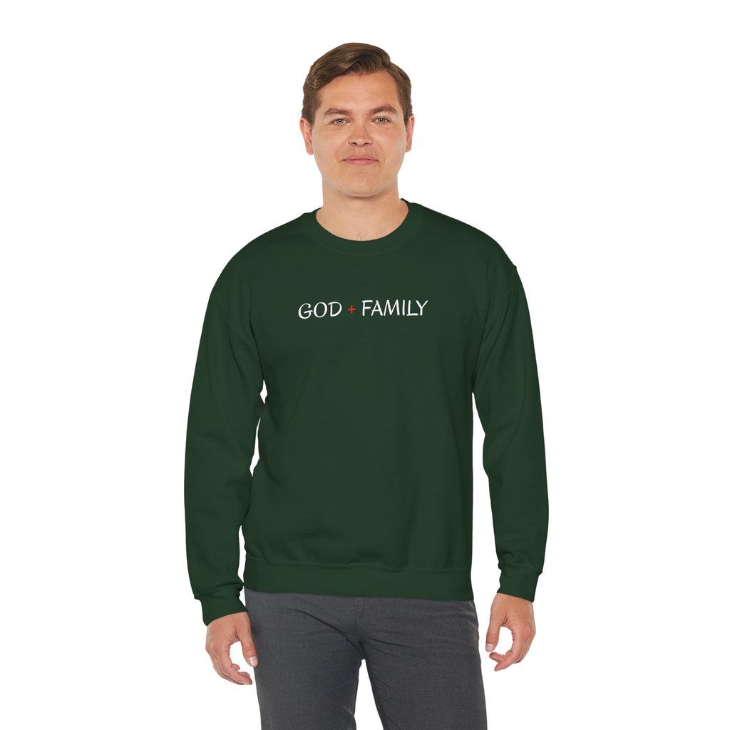 God + Family Crewneck Sweatshirt — Faith-Based Family Pullover