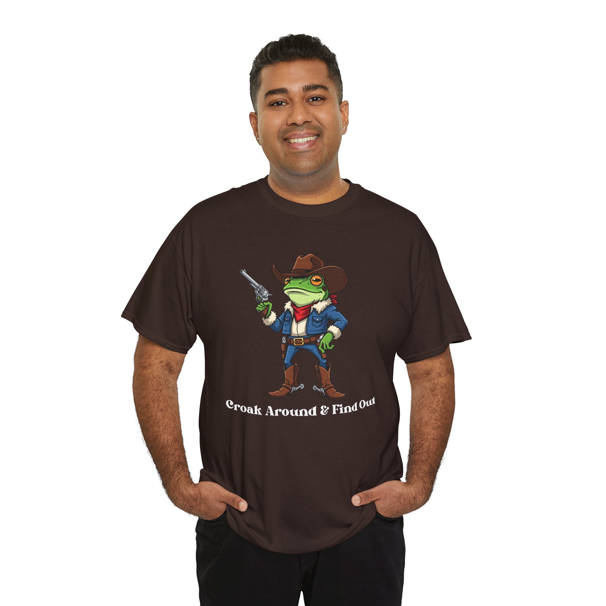 Cowboy Frog T-Shirt - "Croak Around & Find Out" Funny Western Graphic Tee