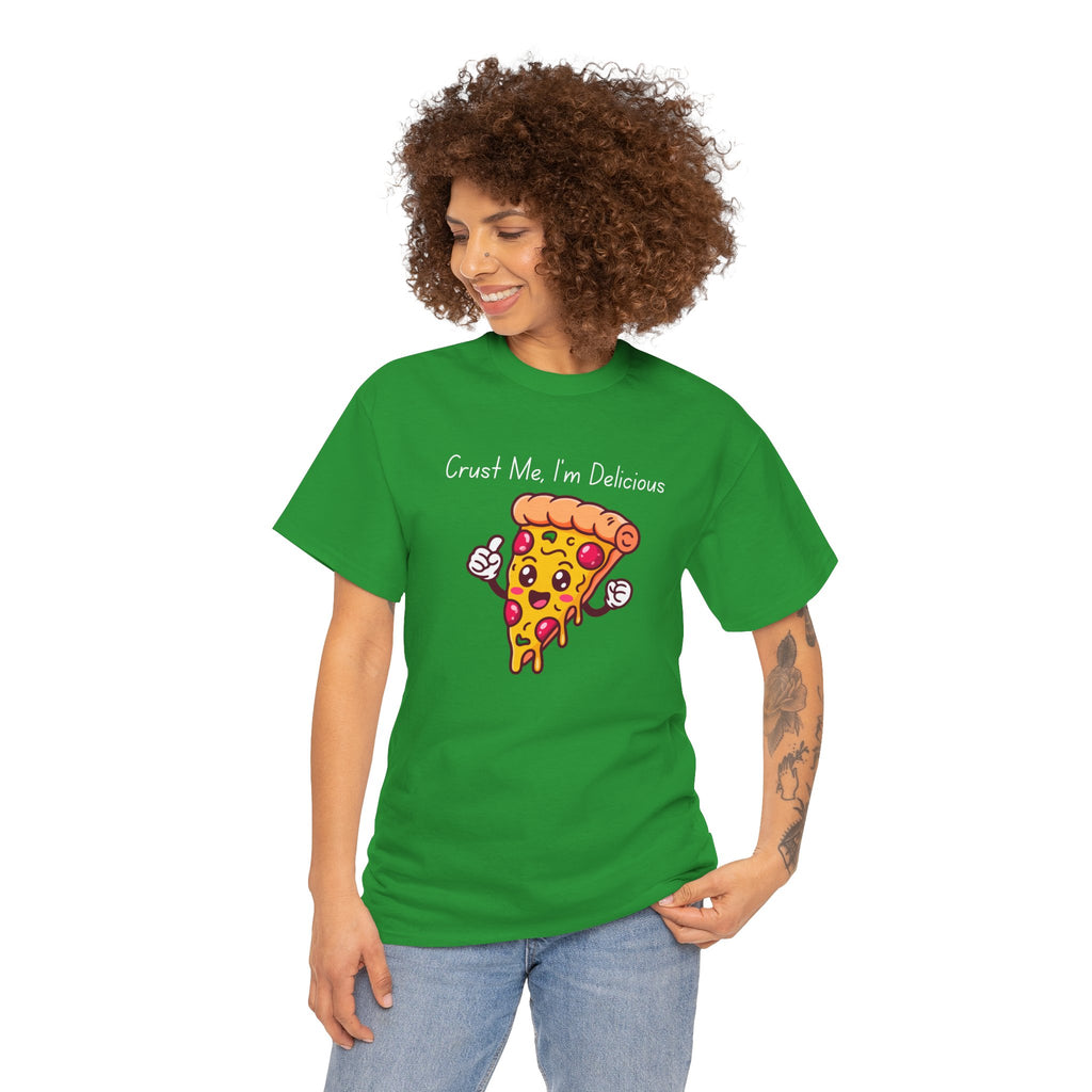 Pizza Slice Tee — "Crust Me, I'm Delicious" Funny Pizza Graphic Shirt
