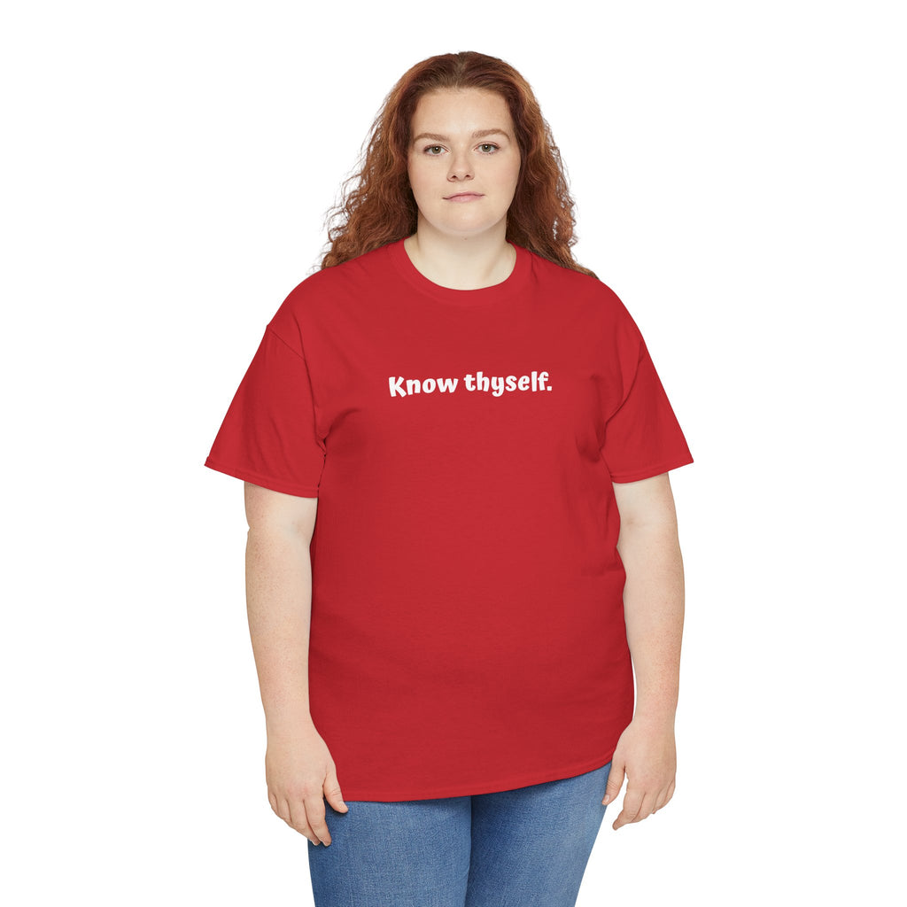 Know Thyself T-Shirt — Minimalist Affirmation Tee