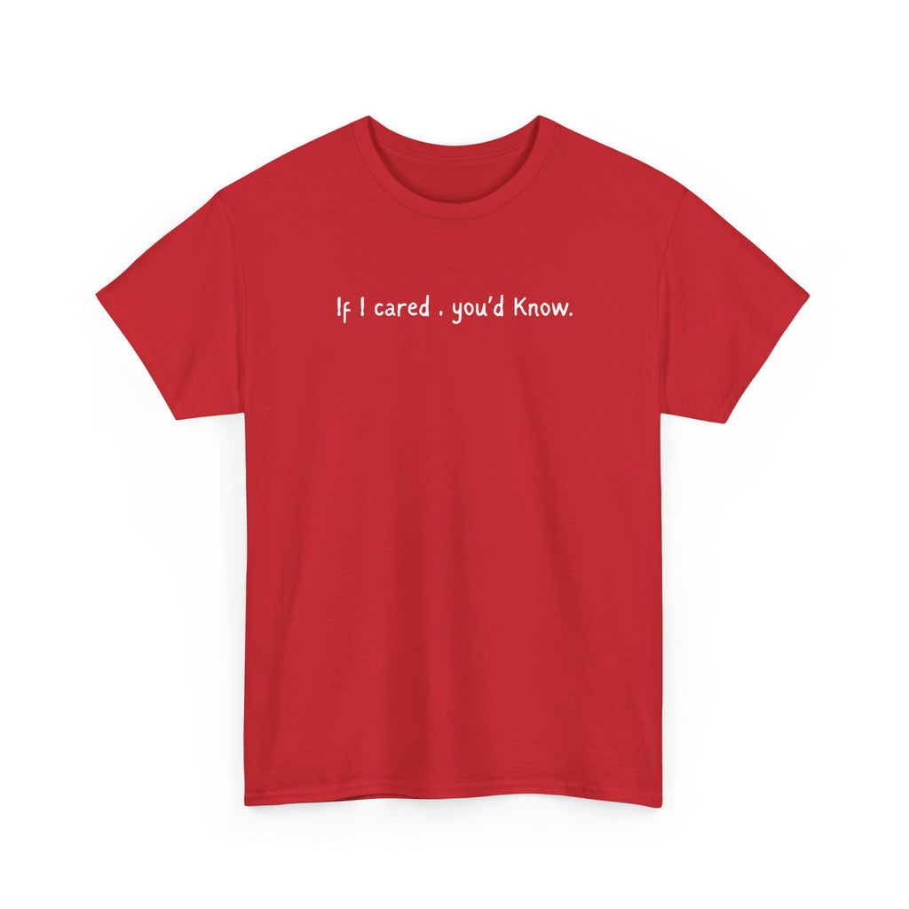 If I Cared You'd Know T-Shirt — Minimalist Sarcastic Graphic Tee