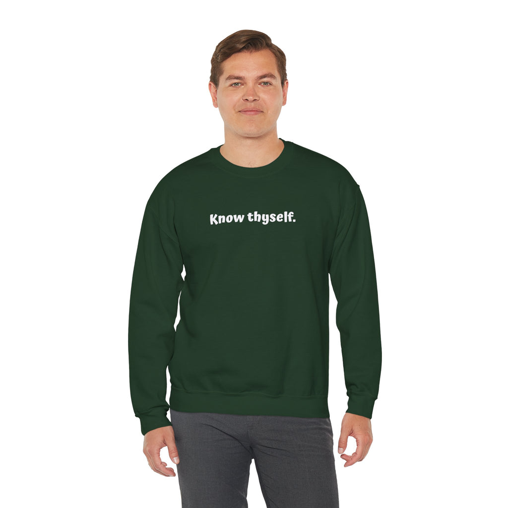 Know Thyself Crewneck Sweatshirt — Minimalist Inspirational Sweatshirt