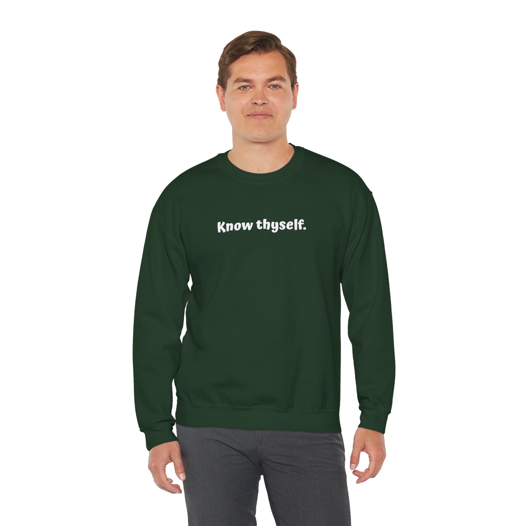 Know Thyself Crewneck Sweatshirt — Minimalist Inspirational Sweatshirt