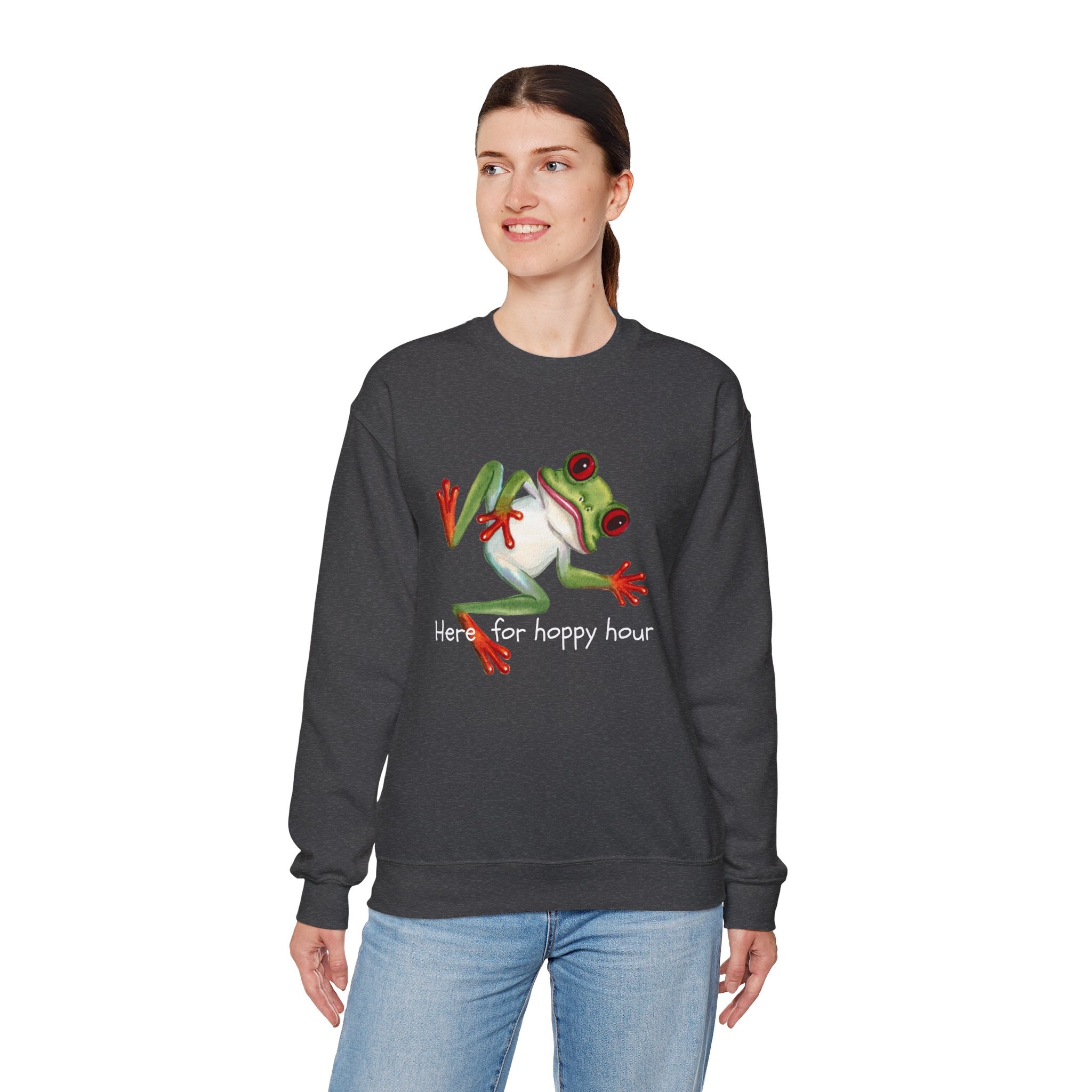 Frog 'Here for Hoppy Hour' Crewneck Sweatshirt