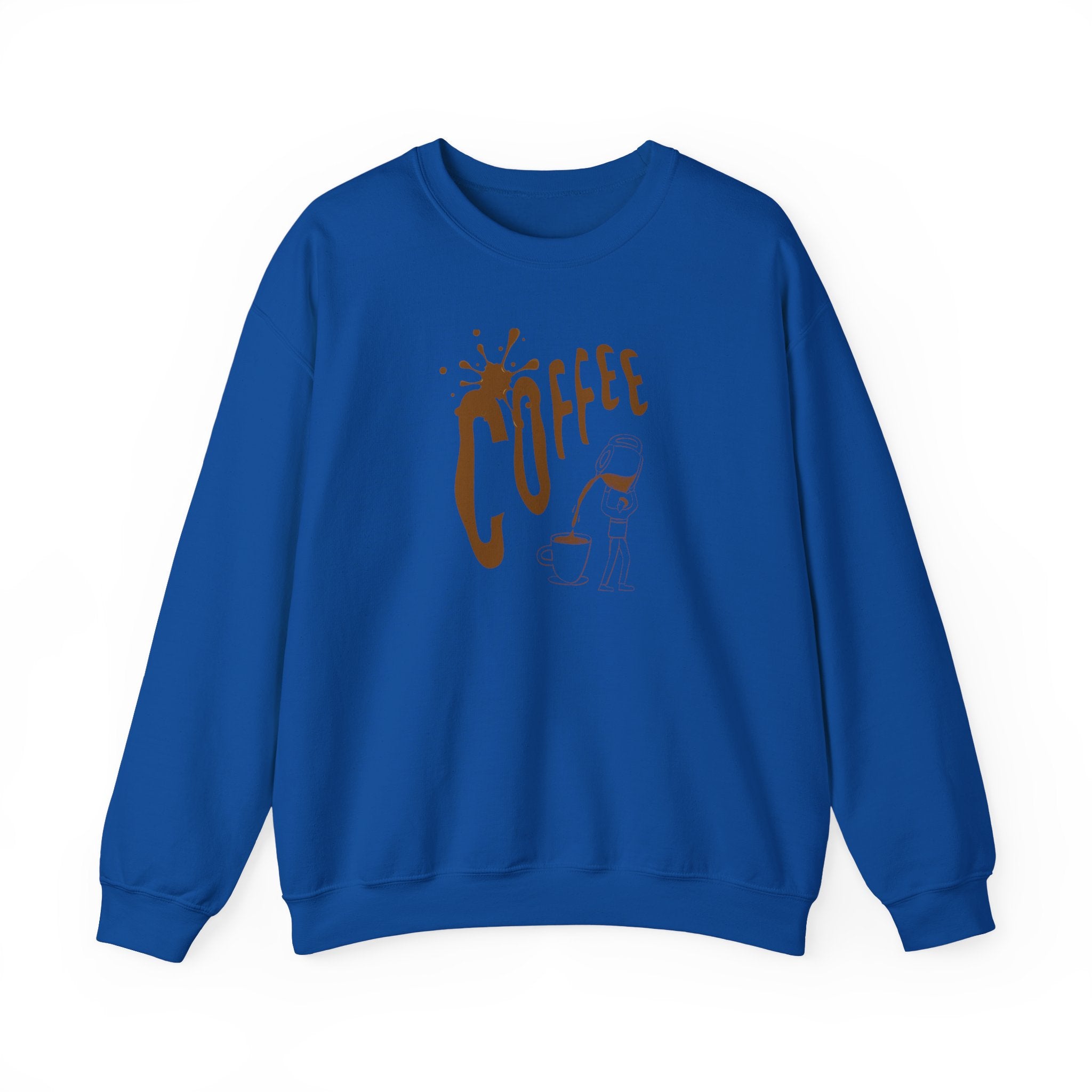 Coffee Lover Crewneck Sweatshirt — Retro Brown Coffee Graphic