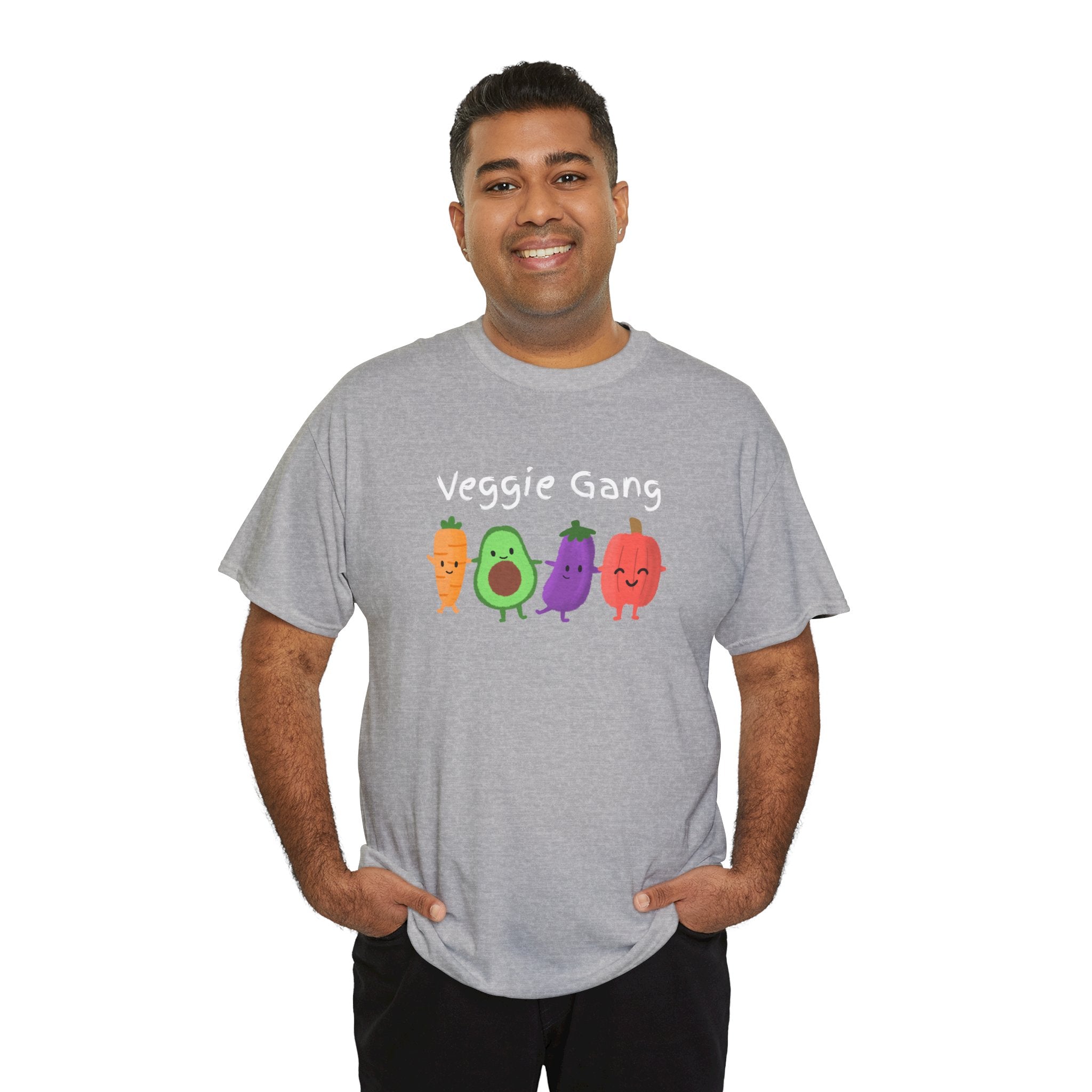 Veggie Gang T-Shirt – Cute Cartoon Avocado, Carrot, Eggplant & Pepper Tee