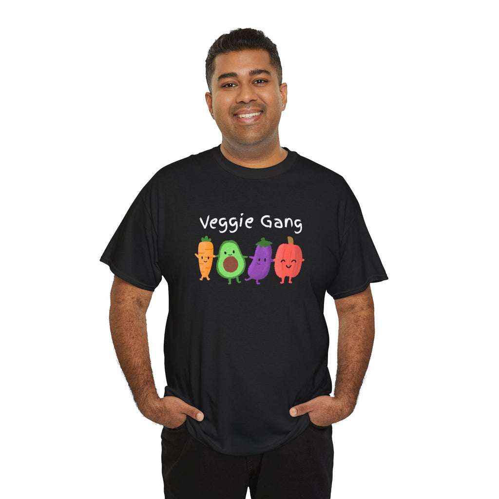 Veggie Gang T-Shirt – Cute Cartoon Avocado, Carrot, Eggplant & Pepper Tee