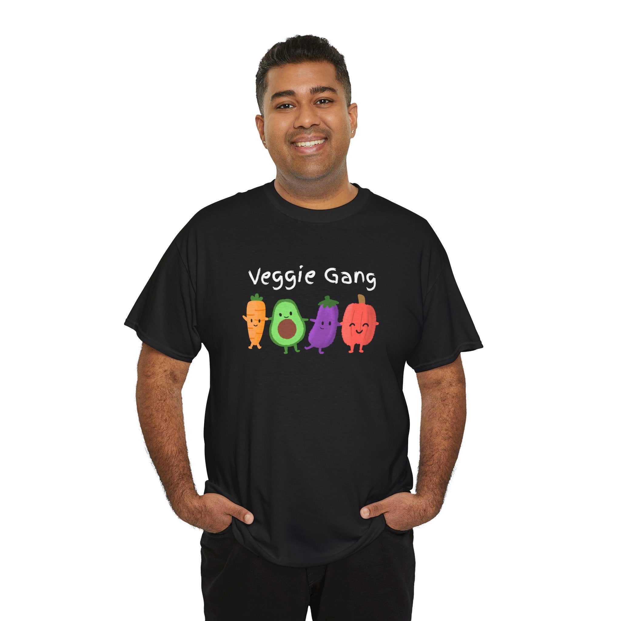 Veggie Gang T-Shirt – Cute Cartoon Avocado, Carrot, Eggplant & Pepper Tee