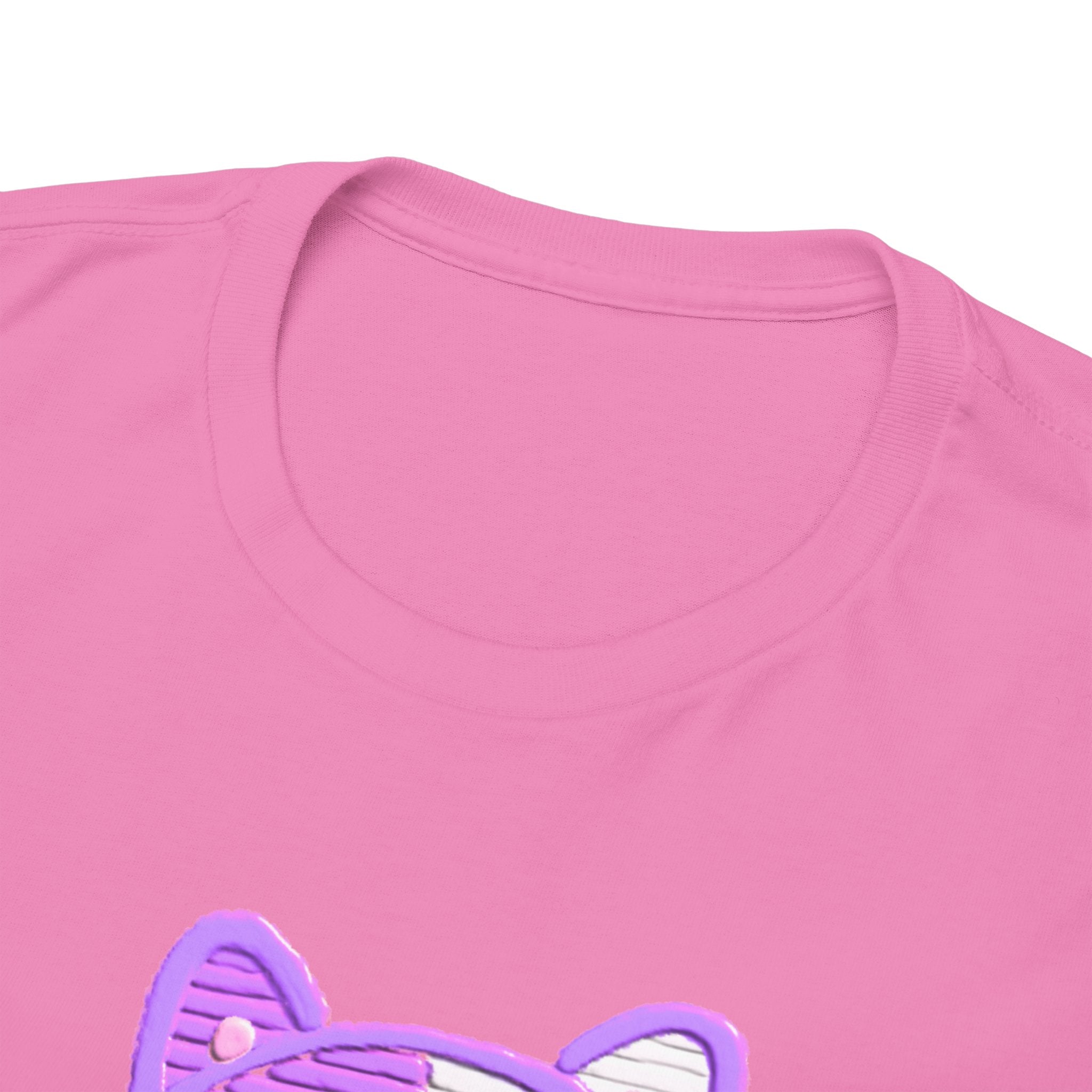 Cute Purple Cat “Hi” T-Shirt — Kawaii Kitten Graphic Tee