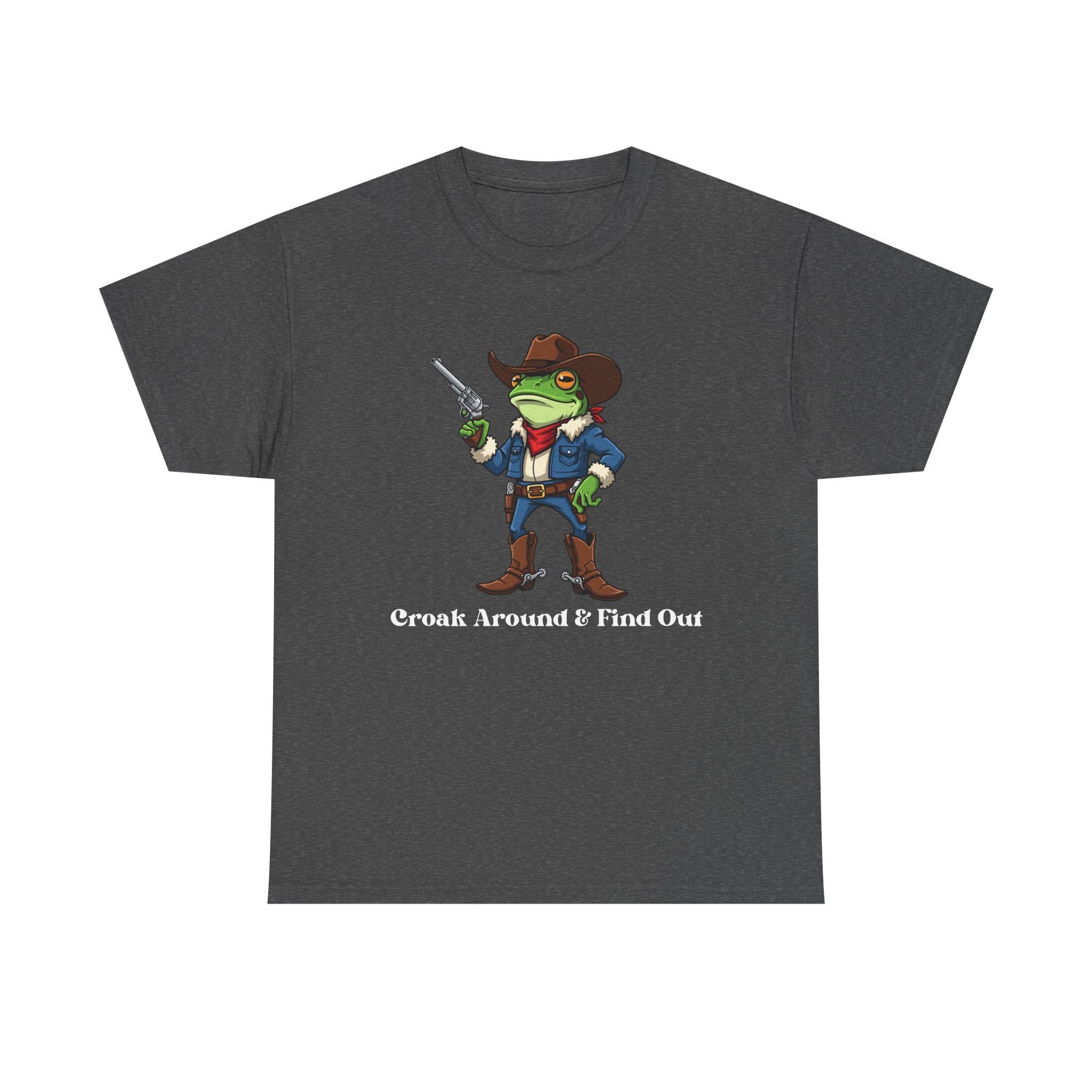 Cowboy Frog T-Shirt - "Croak Around & Find Out" Funny Western Graphic Tee