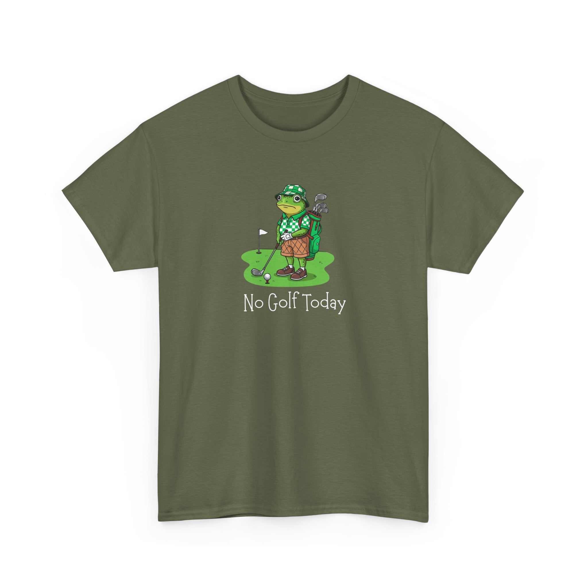 T-Shirt — Funny 'No Golf Today' Frog Golfer Graphic Tee