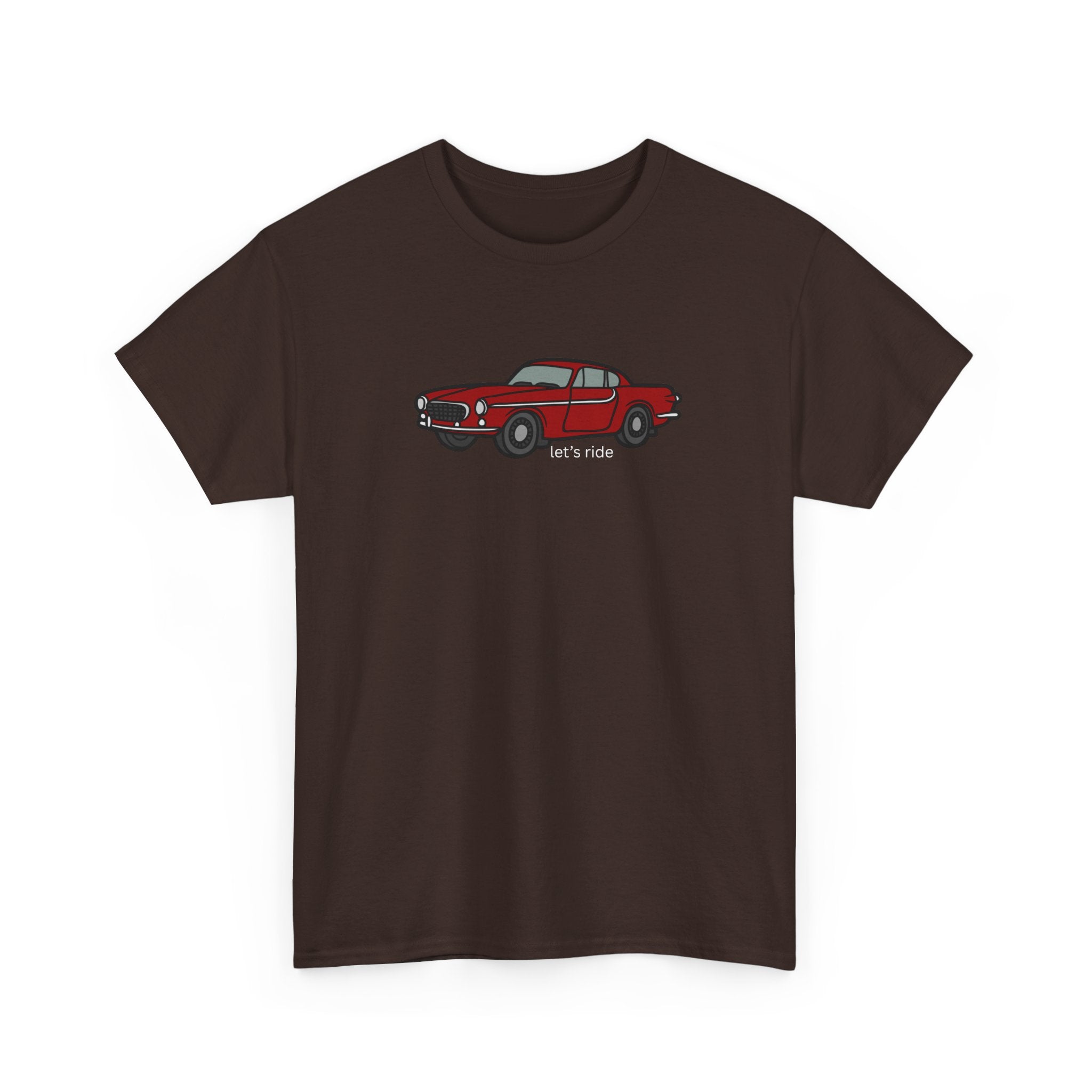 Classic Red Mustang Tee — "let's ride" Vintage Car T-Shirt