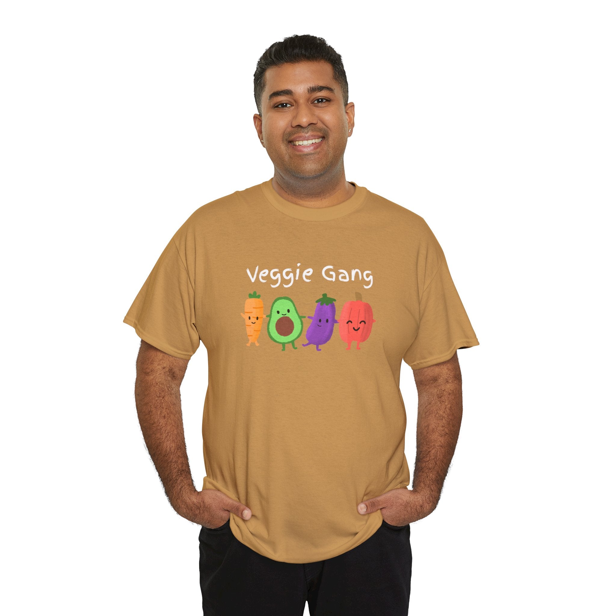 Veggie Gang T-Shirt – Cute Cartoon Avocado, Carrot, Eggplant & Pepper Tee