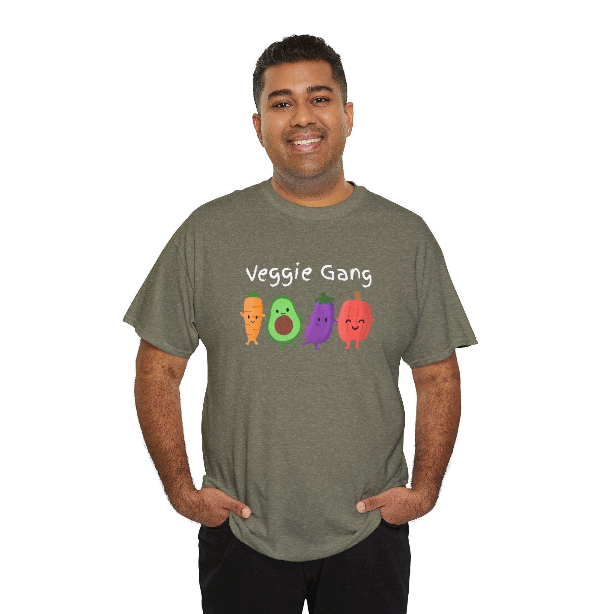 Veggie Gang T-Shirt – Cute Cartoon Avocado, Carrot, Eggplant & Pepper Tee