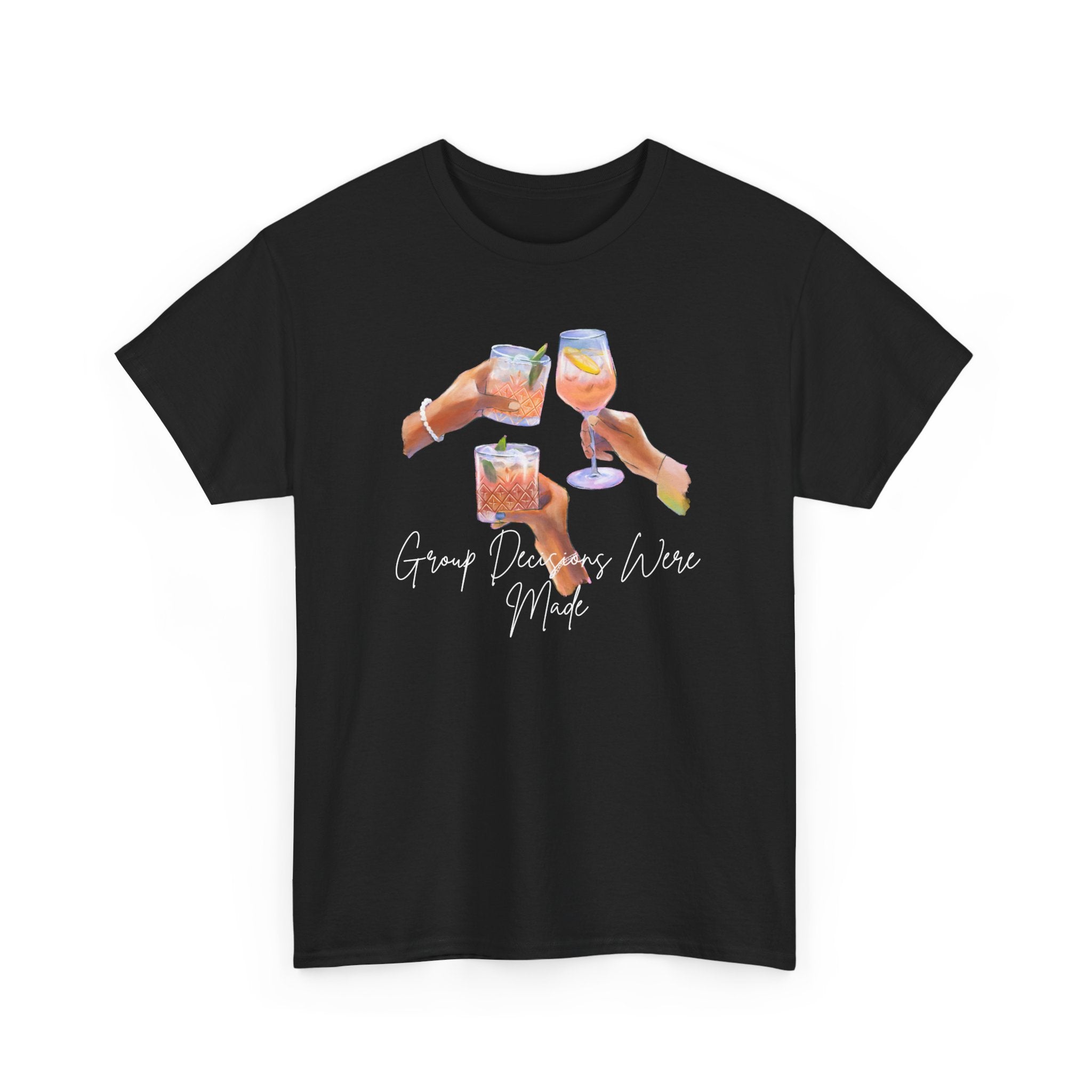 Cheers Wine T-Shirt — "Good Days Are Here" Toast Graphic Tee
