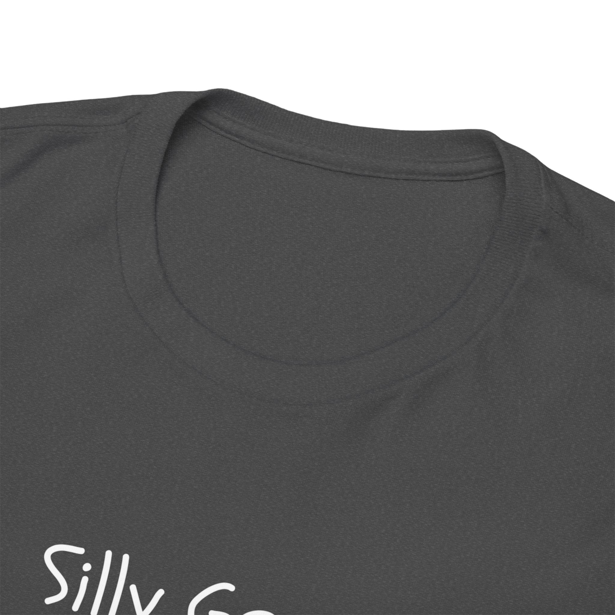 Silly Goose Minimalist Black Tee — Small Chest Text Graphic T-Shirt