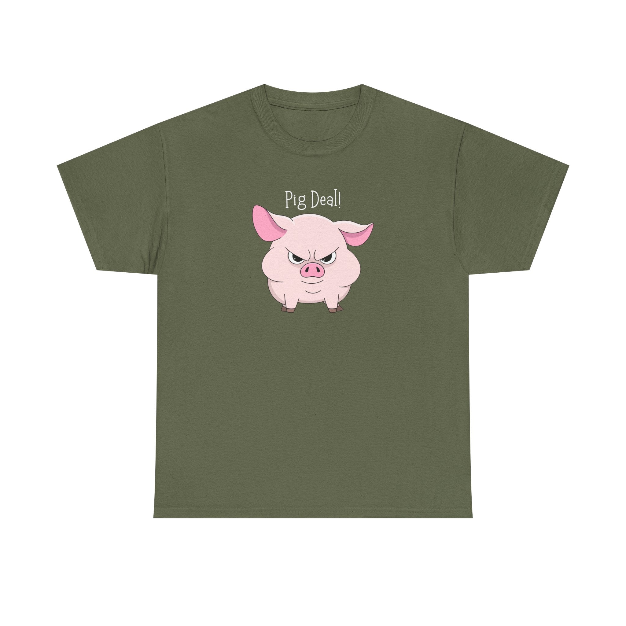 Pig Deal! Cute Angry Pig Graphic Tee — Funny Farm Animal T-Shirt