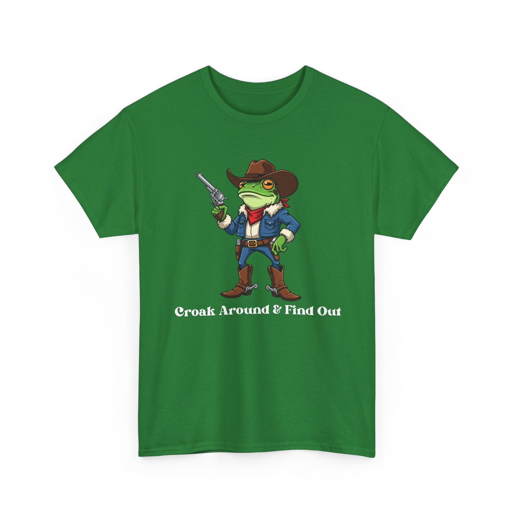Cowboy Frog T-Shirt - "Croak Around & Find Out" Funny Western Graphic Tee